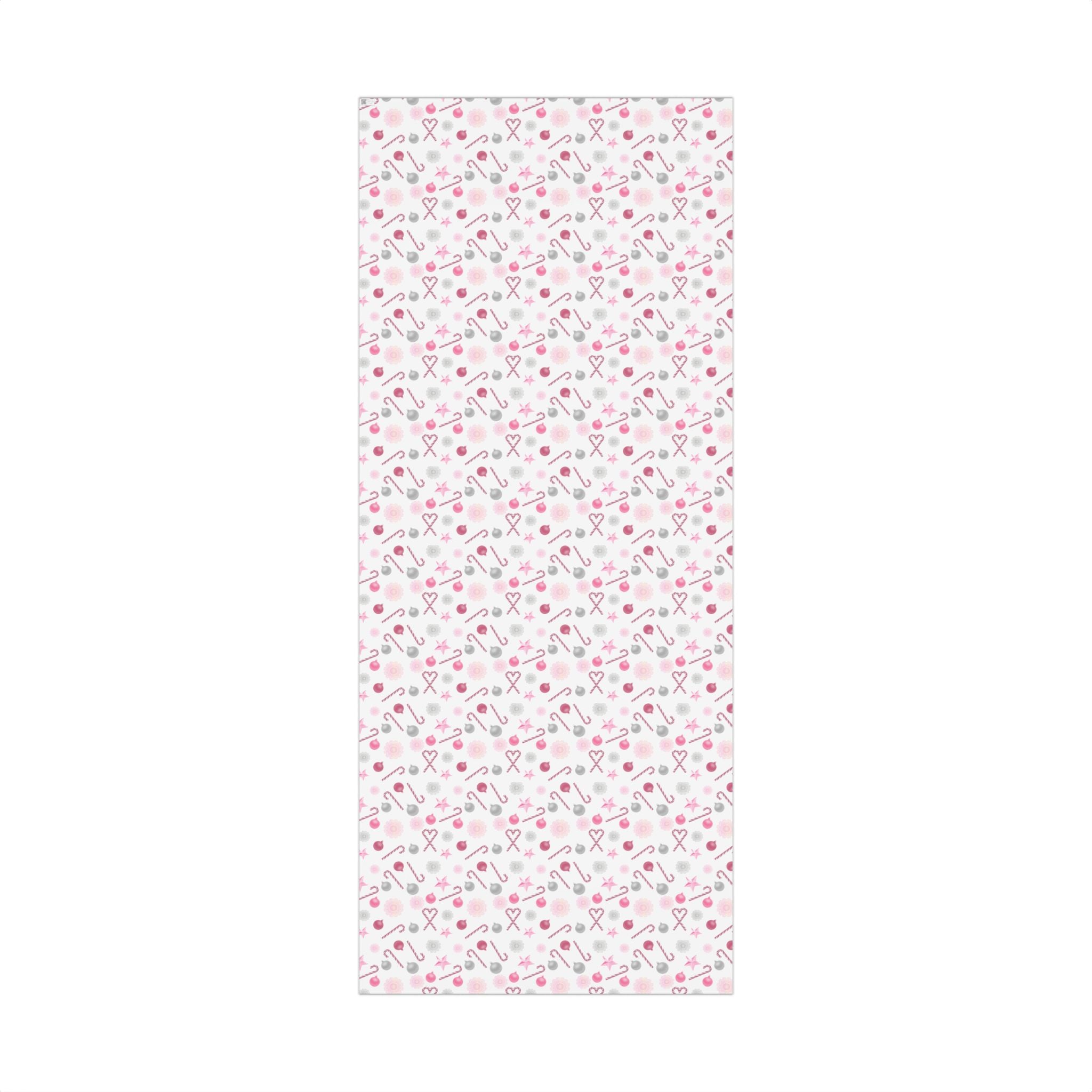 Shimmery White and Pink Christmas Wrapping Paper in Satin or Matte