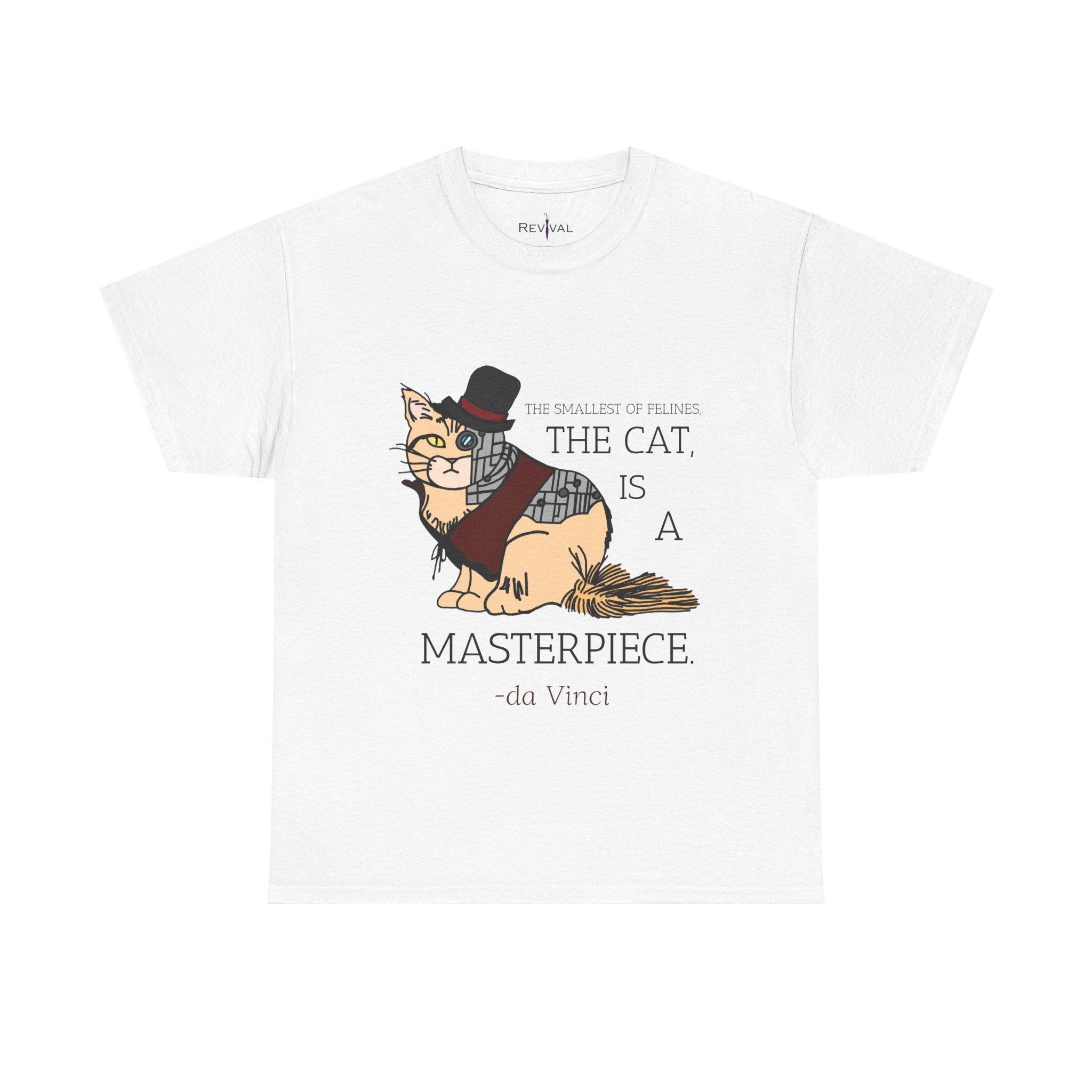 Steampunk Cyber Cat Graphic Tee, Unisex Cotton T-Shirt