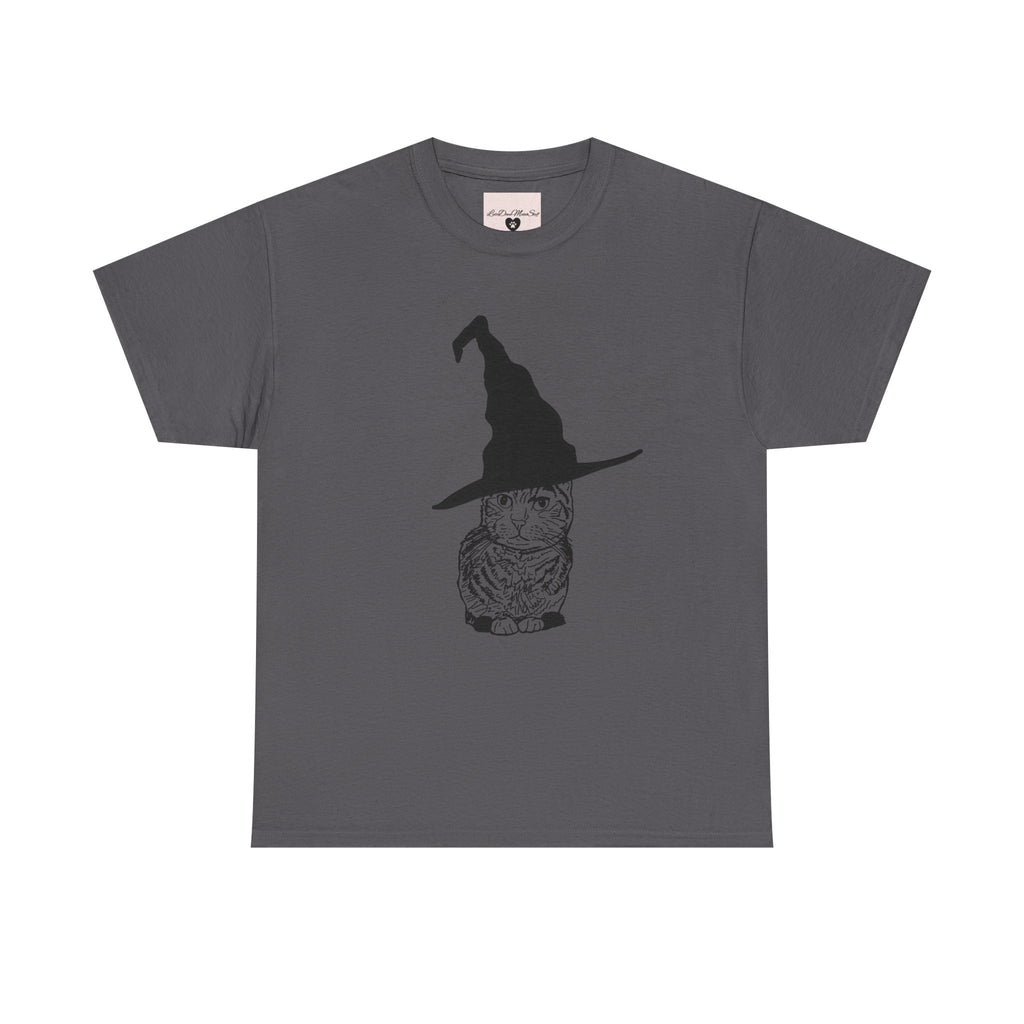 Cat Witch Hat Halloween Unisex Tee, Halloween Costume Shirt, Witch Cat Shirt, Wizard Cat T-Shirt, Cat Lover Gift, Halloween Tee