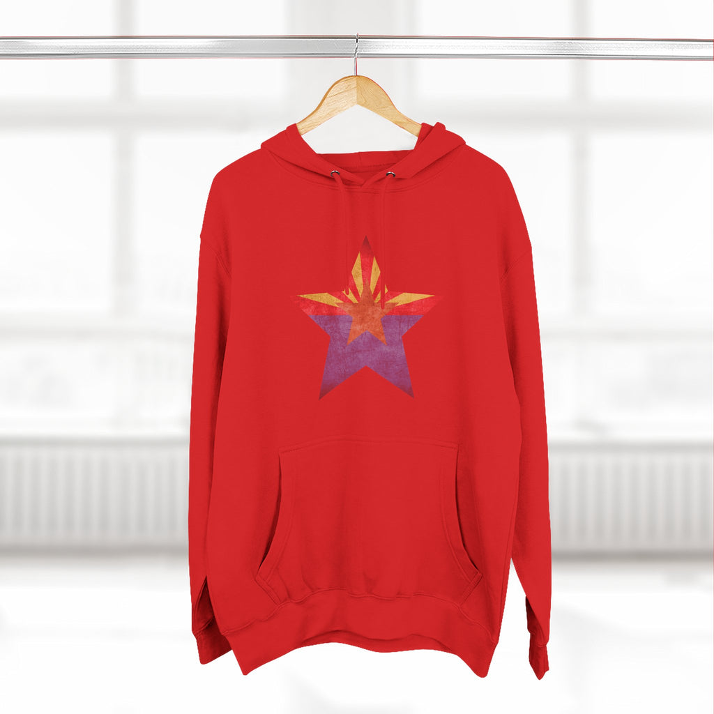 Coolidge AZ Fleece Hoodie: Arizona Star, Casa Grande Ruins