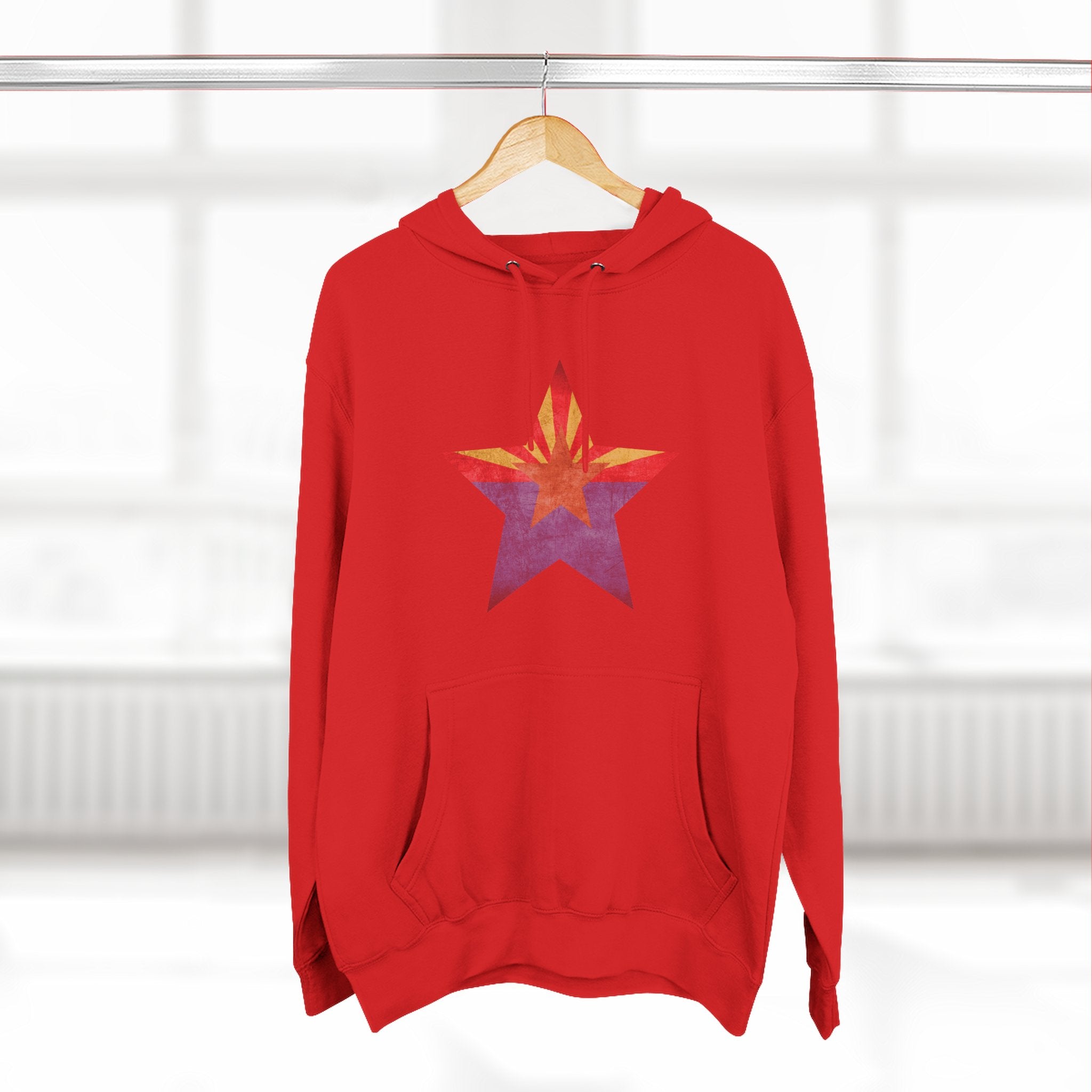Coolidge AZ Fleece Hoodie: Arizona Star, Casa Grande Ruins