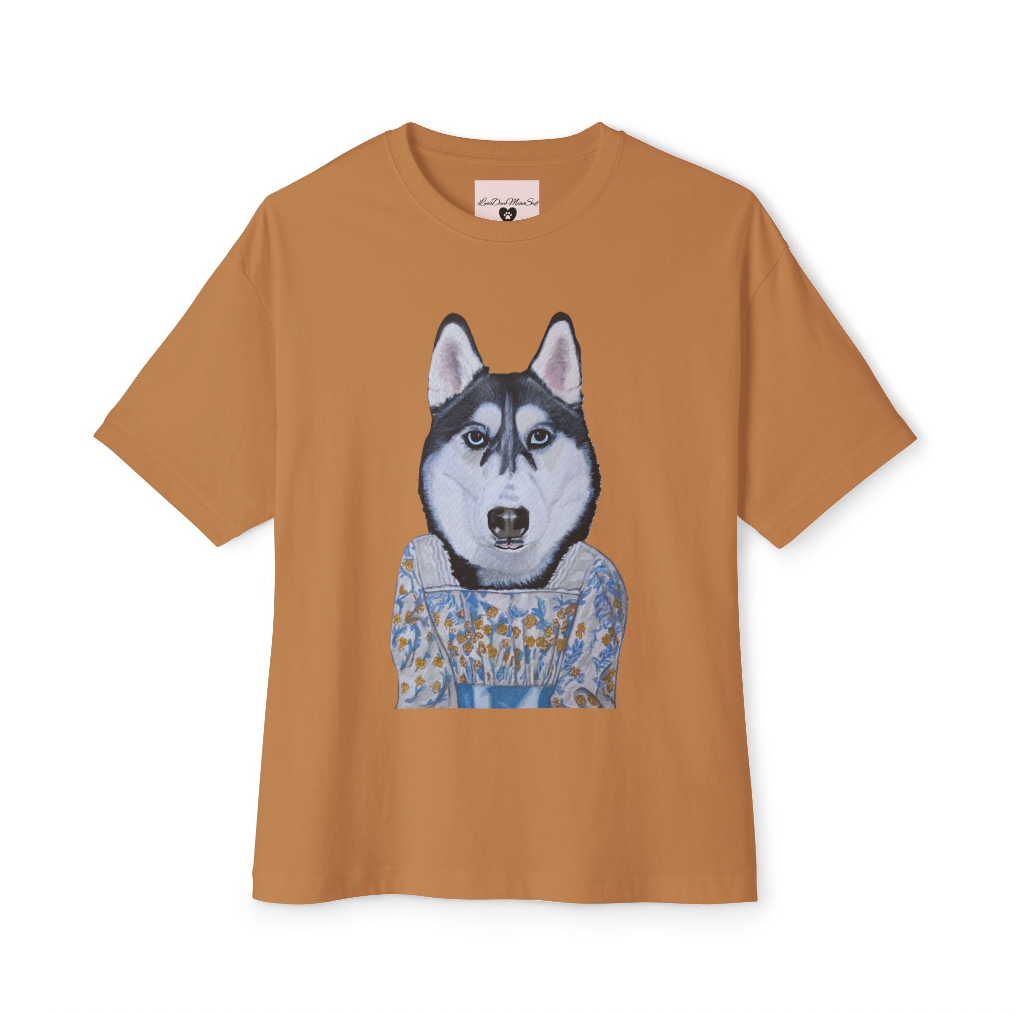 Husky Wearing Jane Austen Style Dress Graphic Tee | Unisex Oversized Tee | Dog Lover Gift | Casual Wear