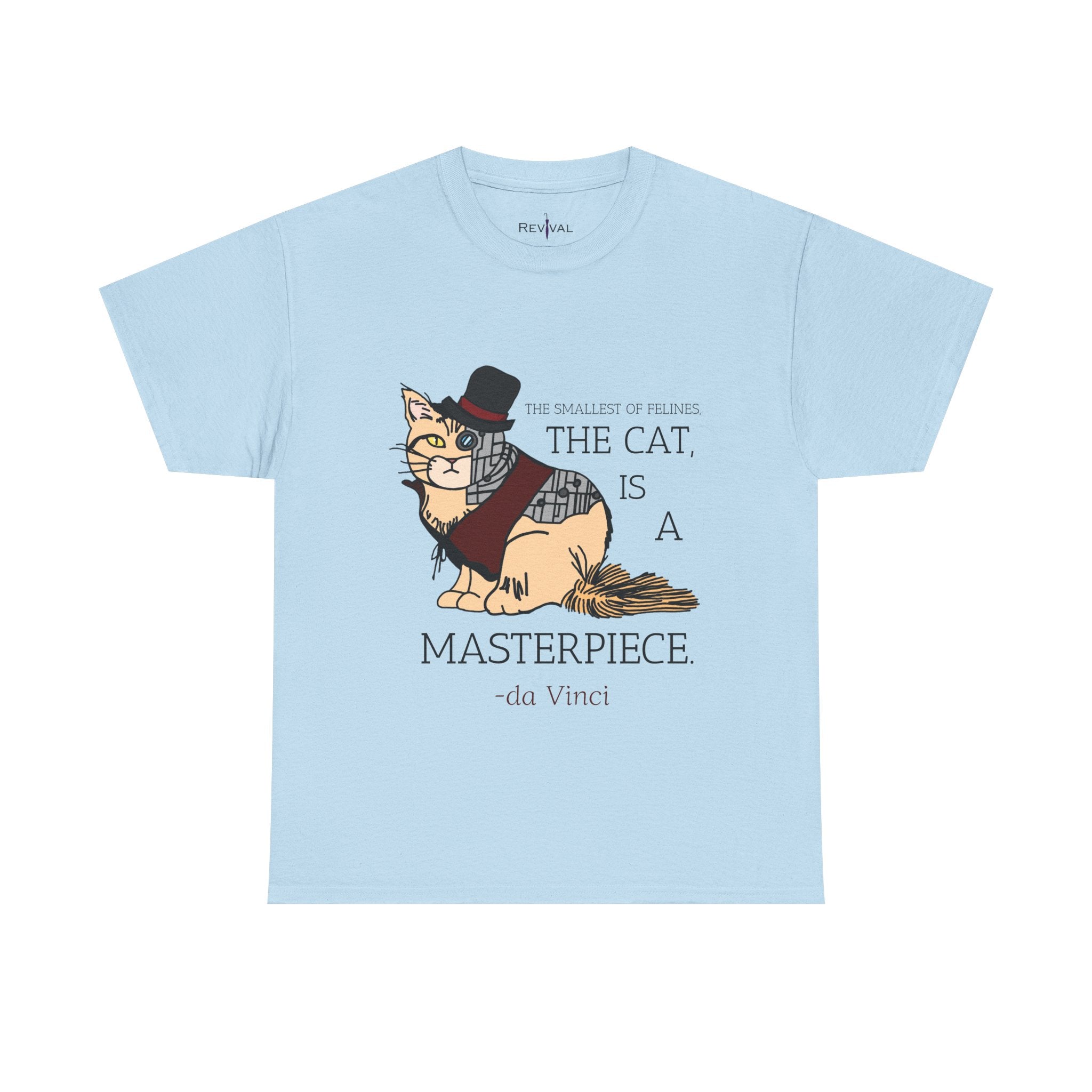 Steampunk Cyber Cat Graphic Tee, Unisex Cotton T-Shirt