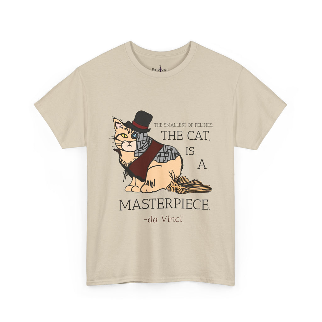 Steampunk Cyber Cat Graphic Tee, Unisex Cotton T-Shirt