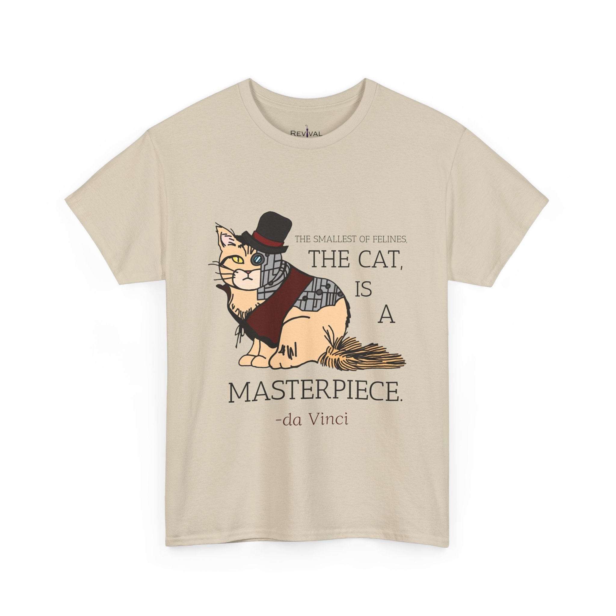 Steampunk Cyber Cat Graphic Tee, Unisex Cotton T-Shirt