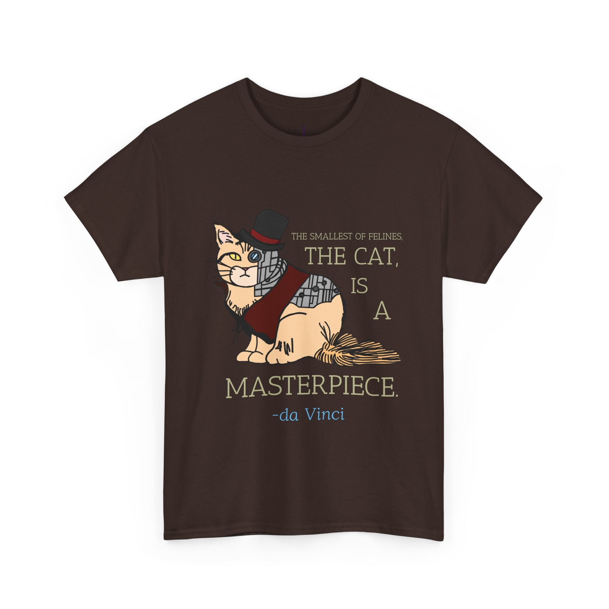 Steampunk Cyber Cat Graphic Tee, Unisex Cotton T-Shirt