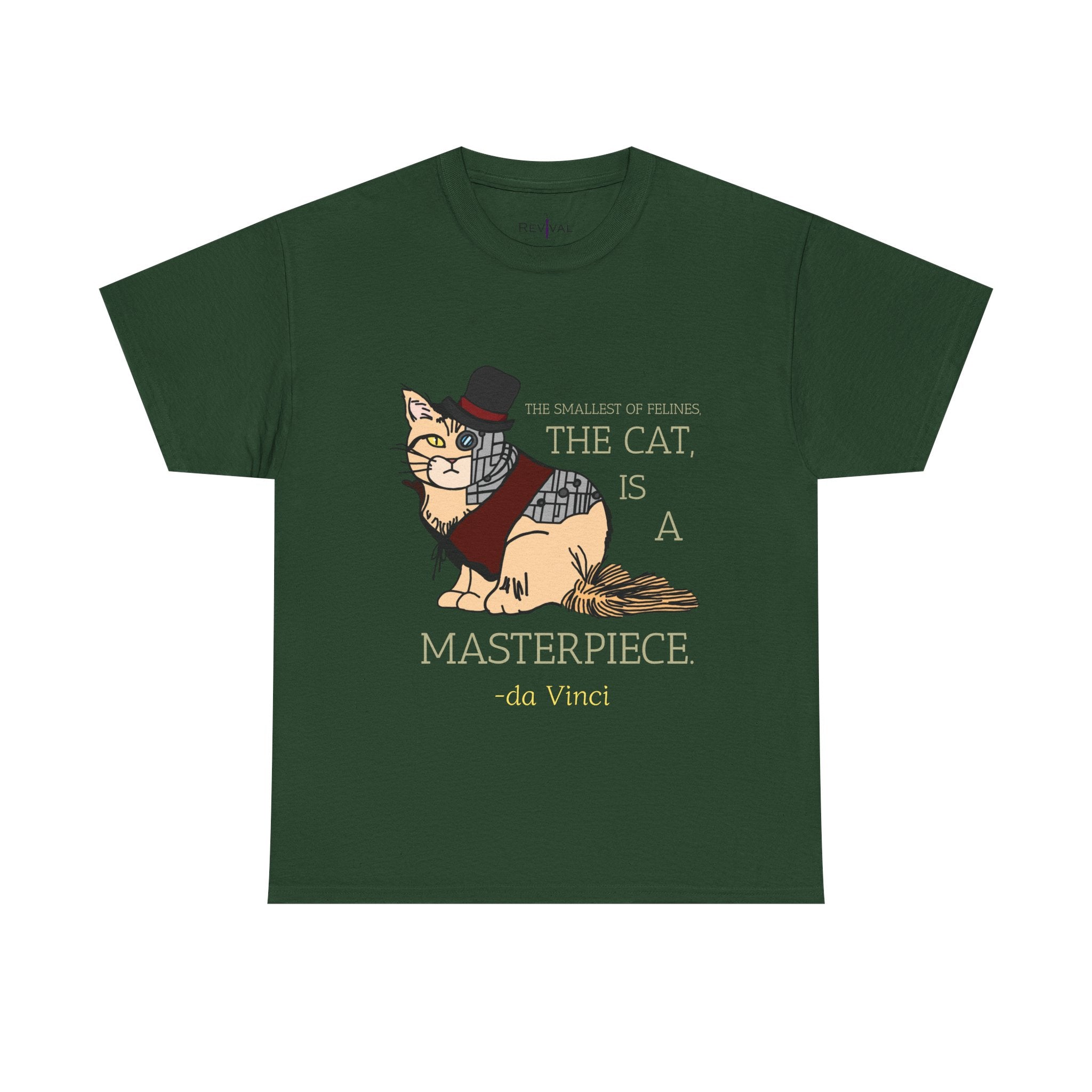 Steampunk Cyber Cat Graphic Tee, Unisex Cotton T-Shirt