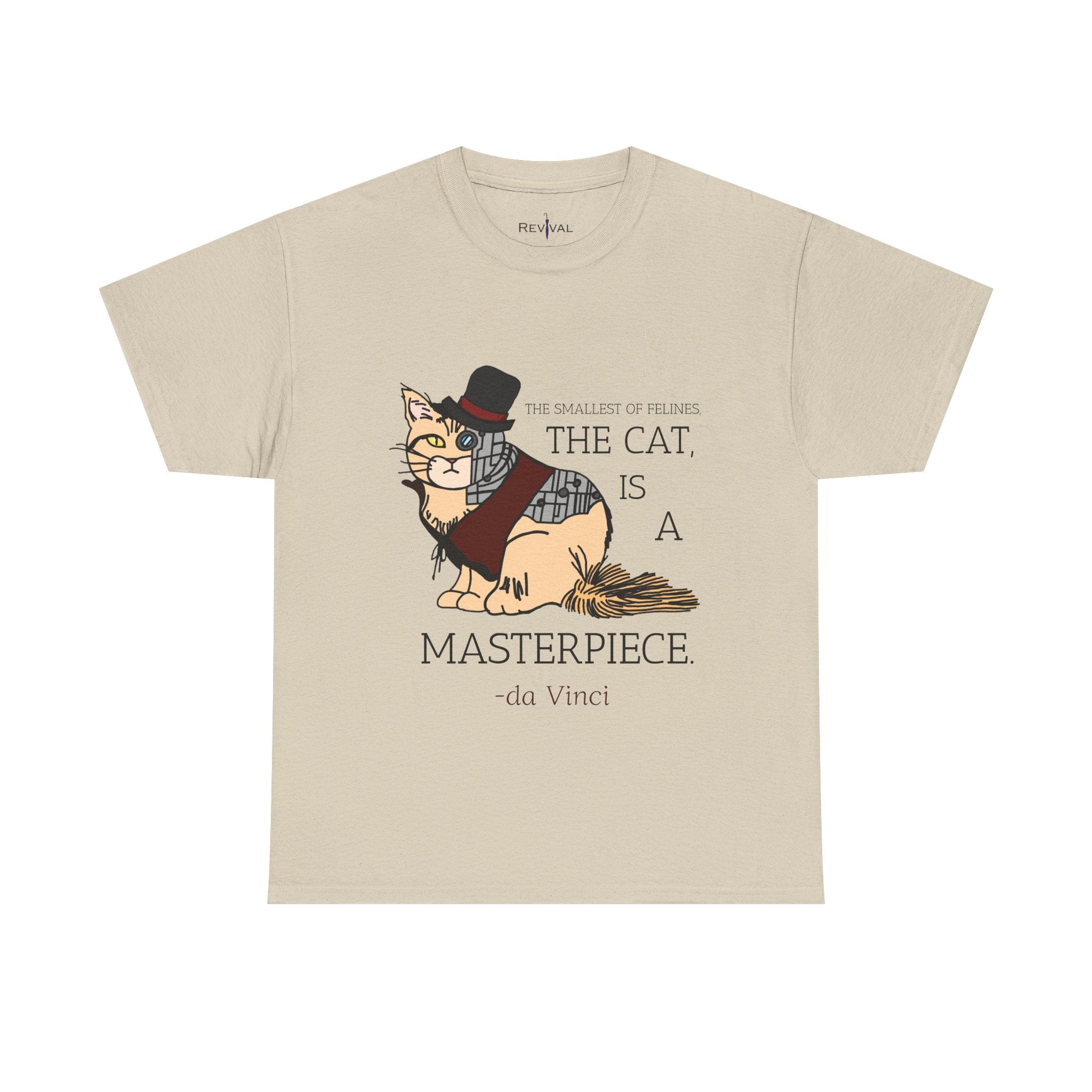Steampunk Cyber Cat Graphic Tee, Unisex Cotton T-Shirt