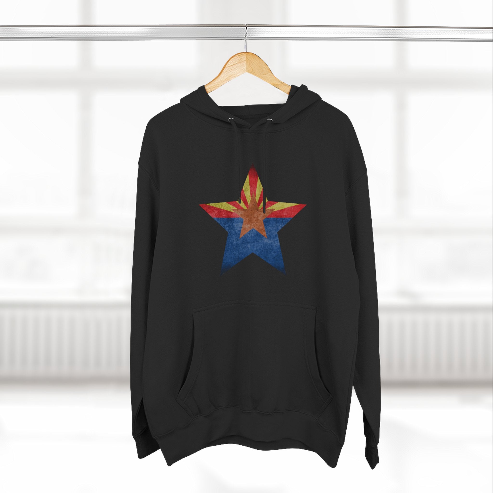 Coolidge AZ Fleece Hoodie: Arizona Star, Casa Grande Ruins