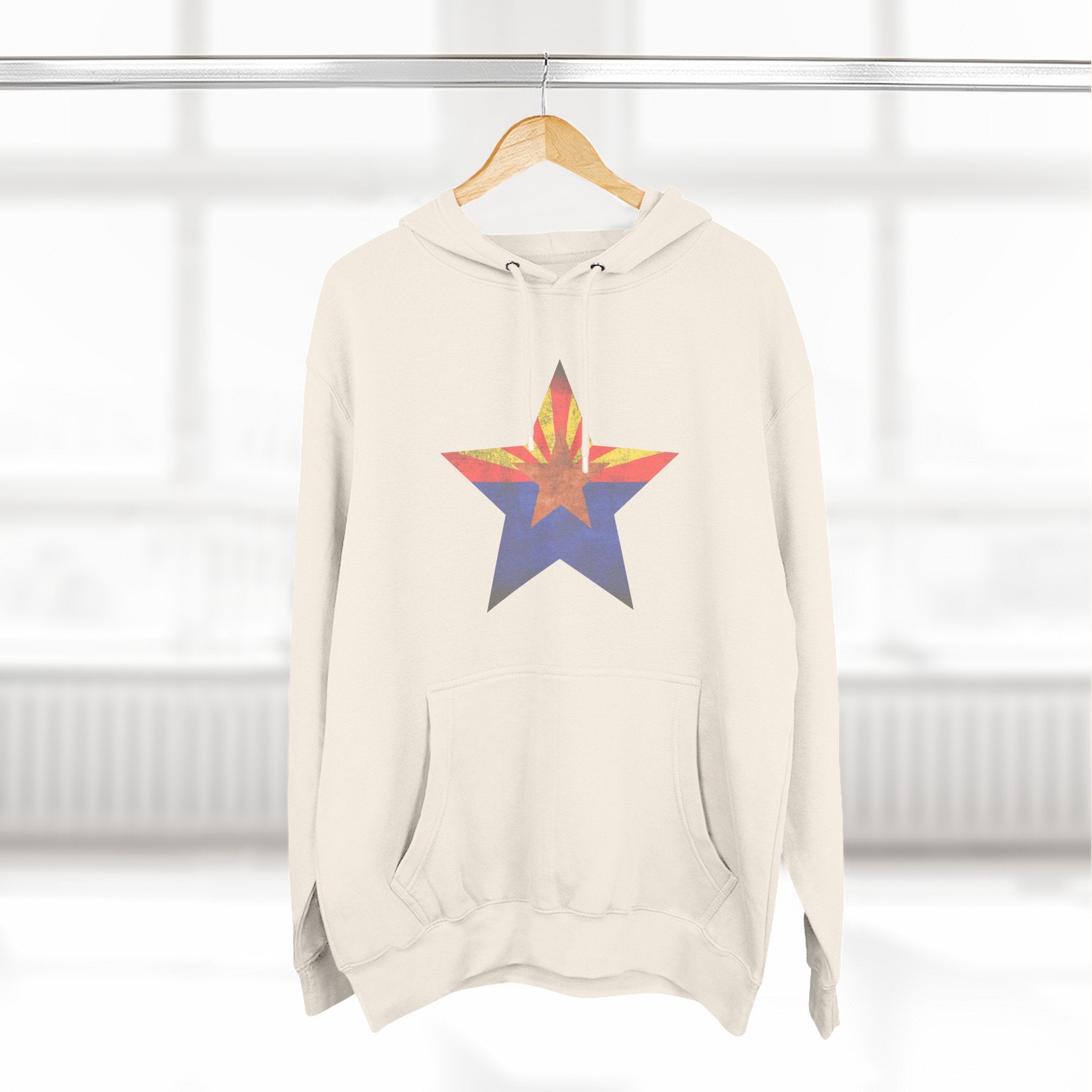 Coolidge AZ Fleece Hoodie: Arizona Star, Casa Grande Ruins