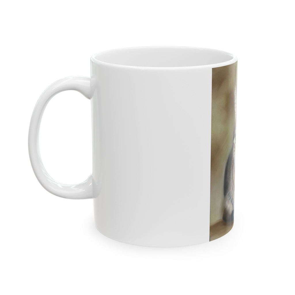 Whimsical Cat Ceramic Mug - Ideal Gift for Cat Lovers, Cozy Coffee Mug, Cute Pet Artwork, Coffee Lovers, Cat-Themed Gift