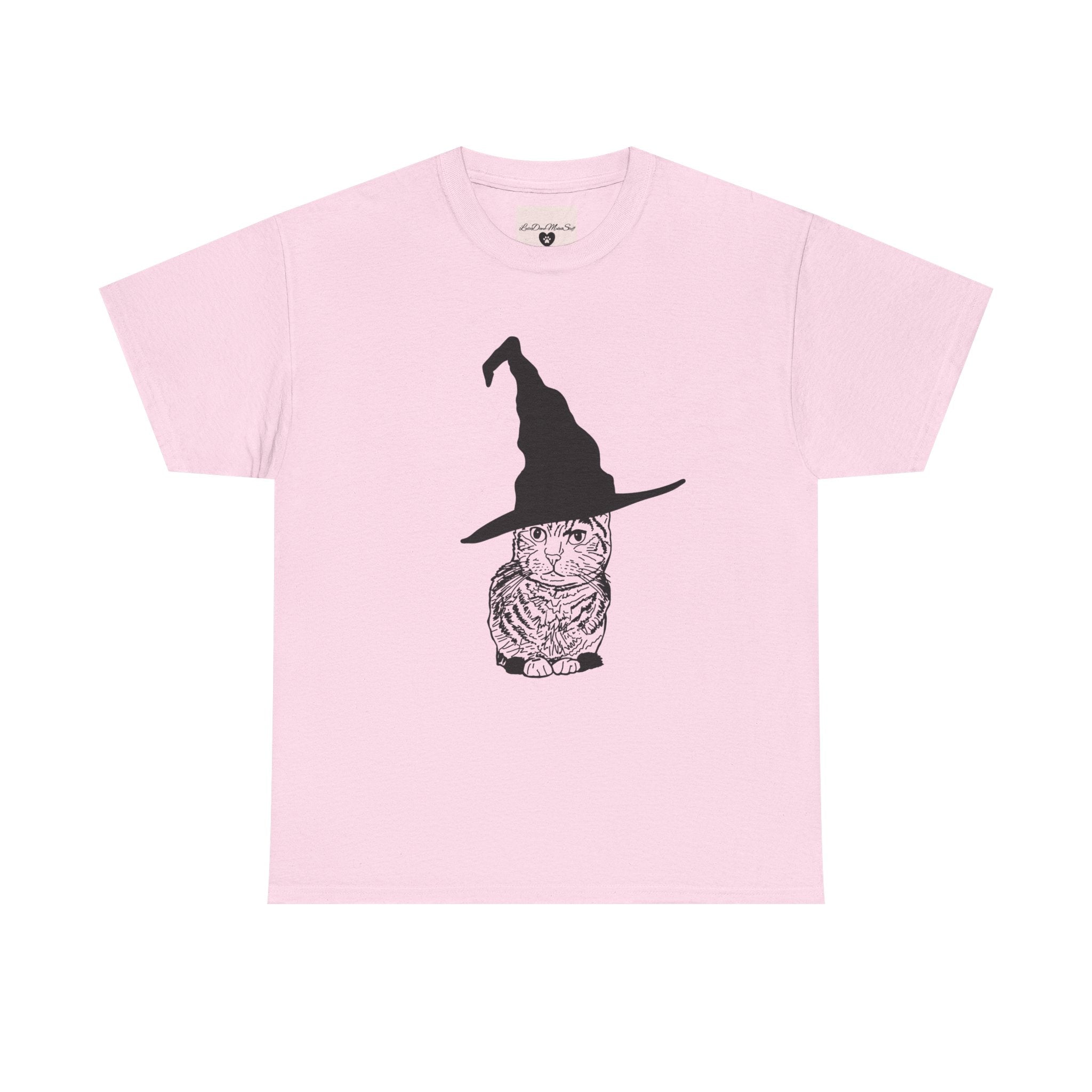 Cat Witch Hat Halloween Unisex Tee, Halloween Costume Shirt, Witch Cat Shirt, Wizard Cat T-Shirt, Cat Lover Gift, Halloween Tee