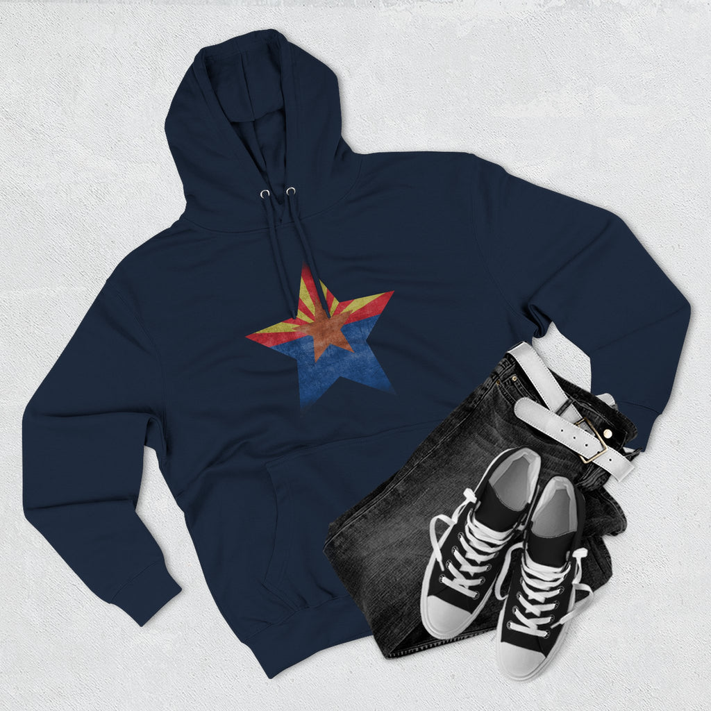 Coolidge AZ Fleece Hoodie: Arizona Star, Casa Grande Ruins