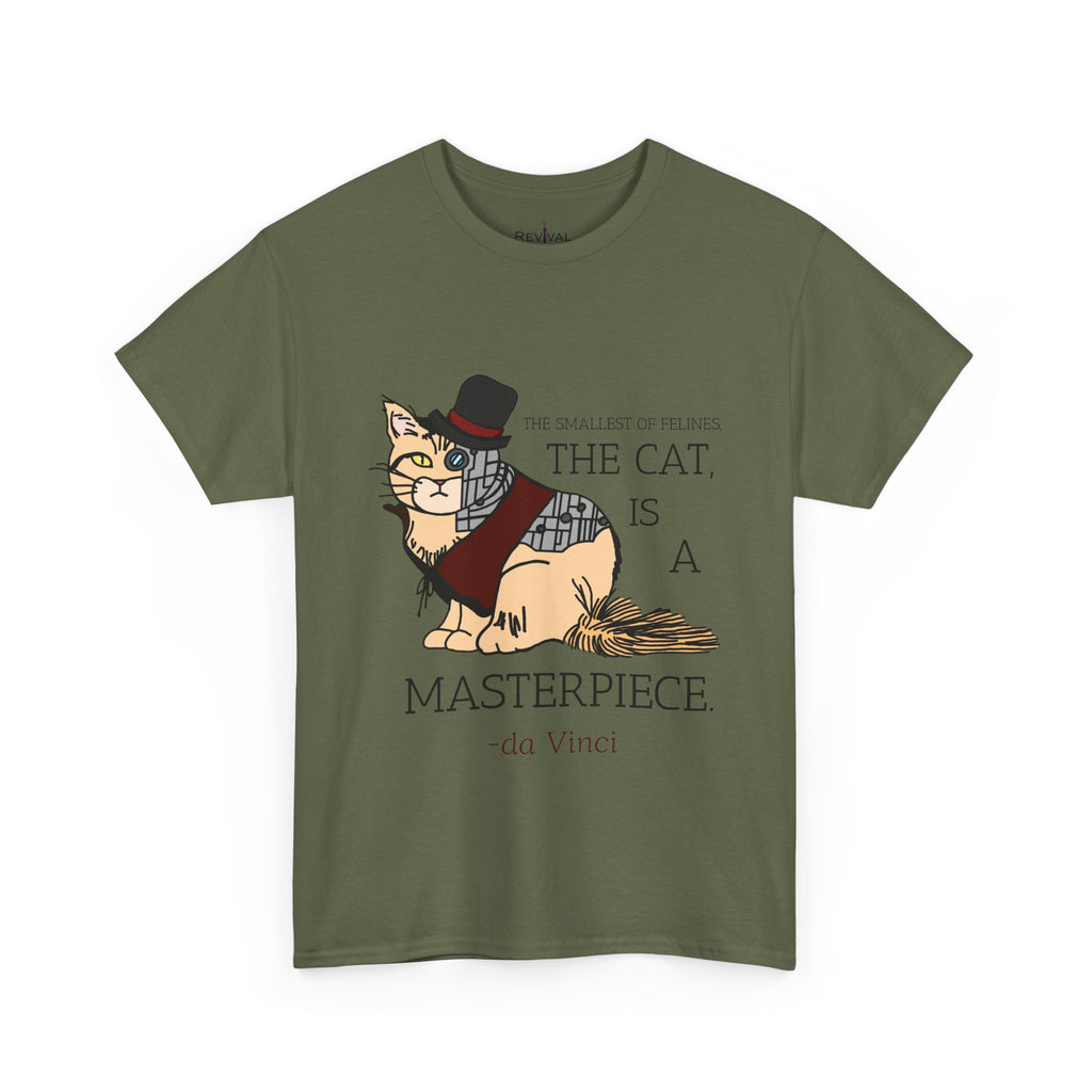 Steampunk Cyber Cat Graphic Tee, Unisex Cotton T-Shirt