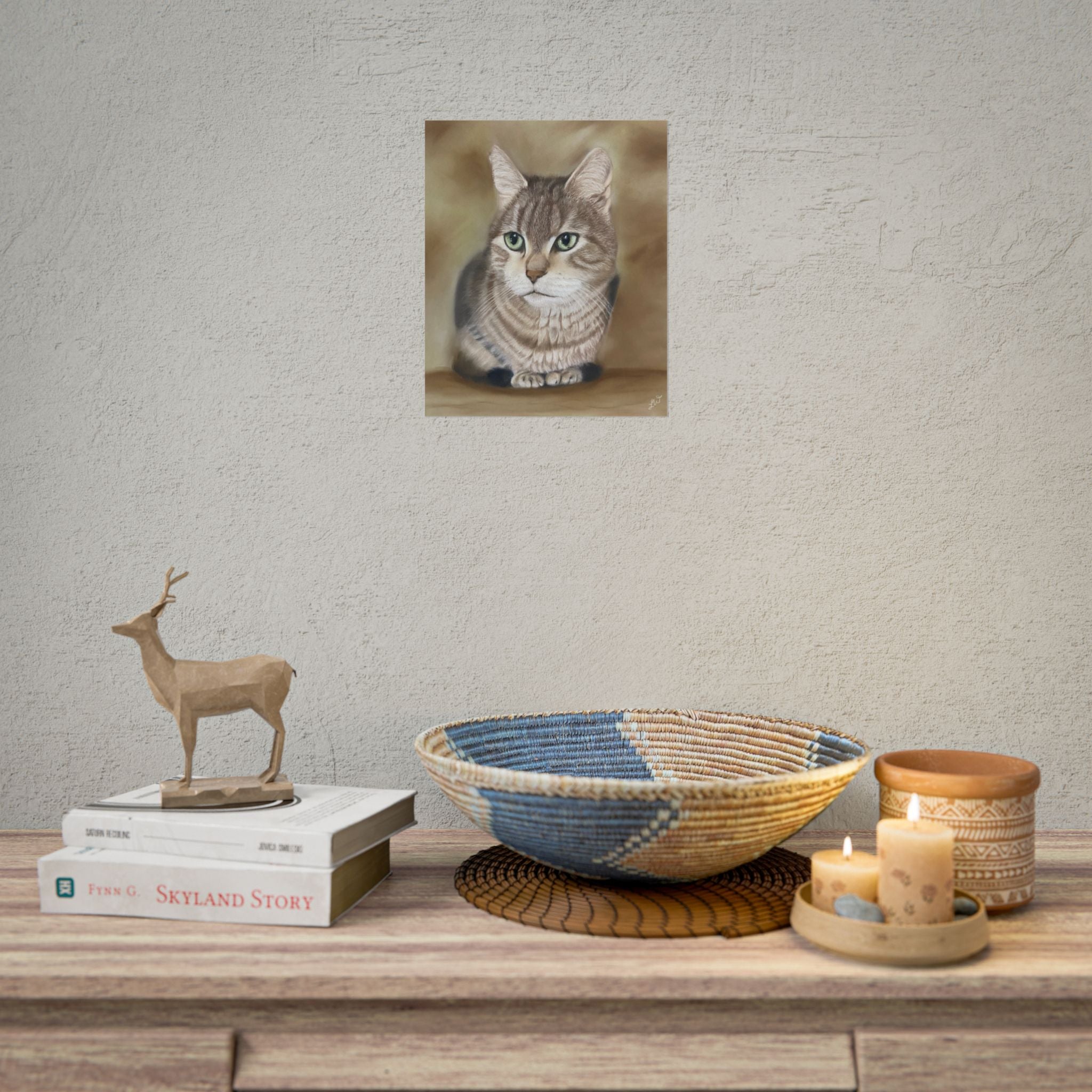 Charming Cat Portrait Rolled Posters | Cozy Home Decor, Unique Gift, Pet Lover Wall Art, Feline Art Print, Cat Themed Room