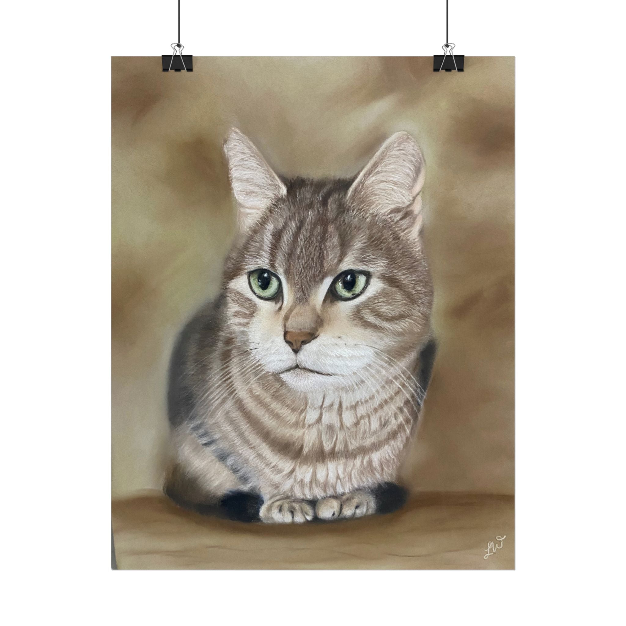 Charming Cat Portrait Rolled Posters | Cozy Home Decor, Unique Gift, Pet Lover Wall Art, Feline Art Print, Cat Themed Room