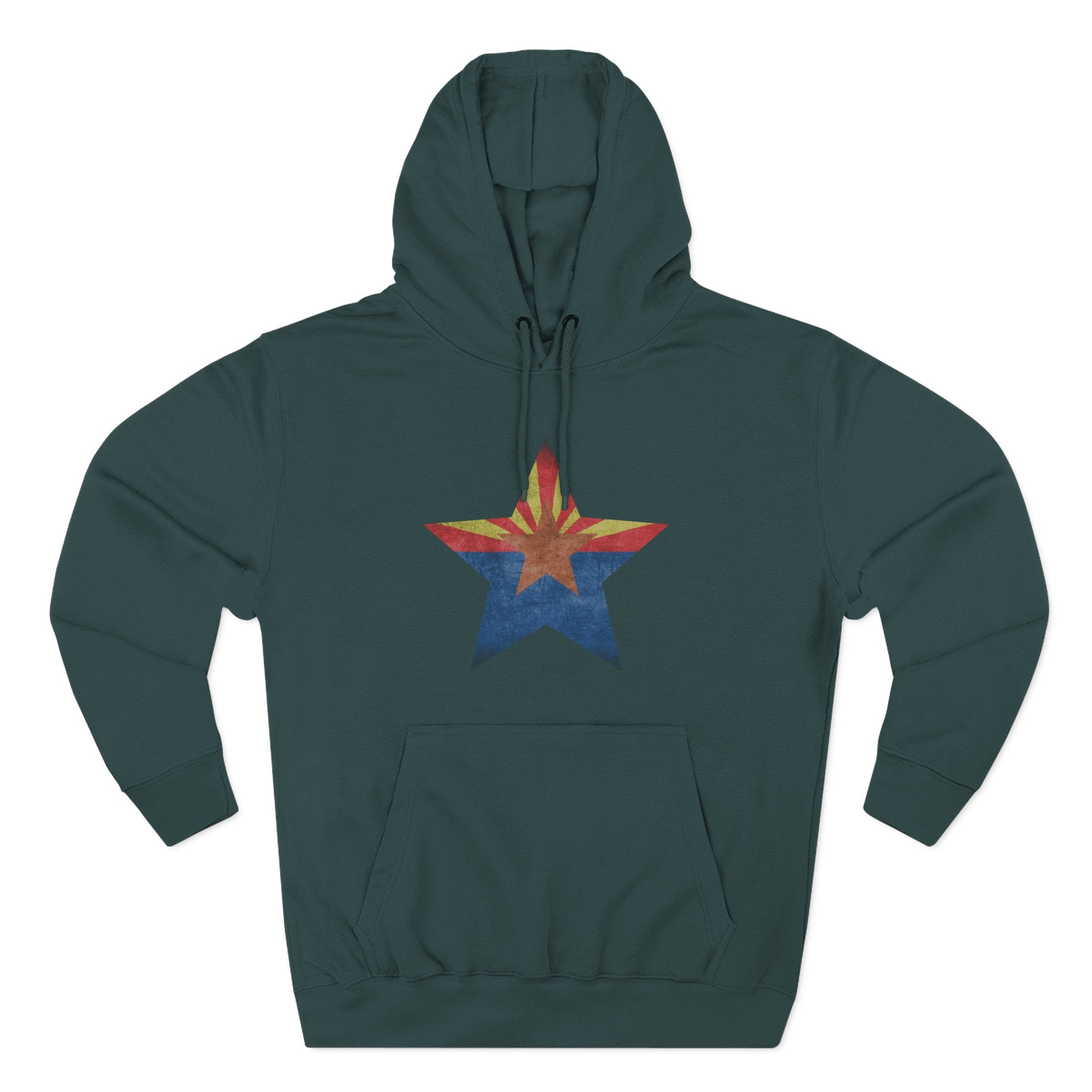 Coolidge AZ Fleece Hoodie: Arizona Star, Casa Grande Ruins