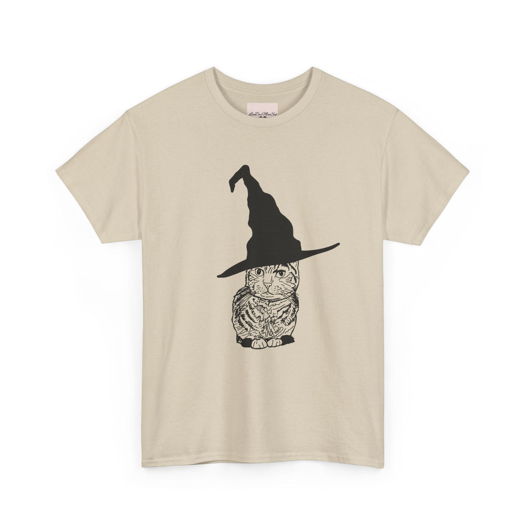 Cat Witch Hat Halloween Unisex Tee, Halloween Costume Shirt, Witch Cat Shirt, Wizard Cat T-Shirt, Cat Lover Gift, Halloween Tee