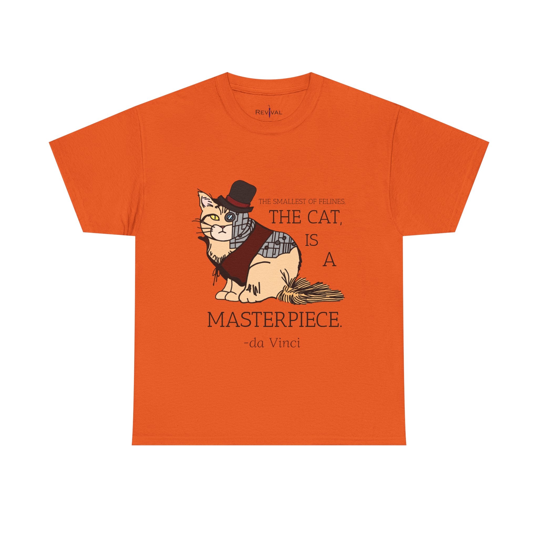 Steampunk Cyber Cat Graphic Tee, Unisex Cotton T-Shirt