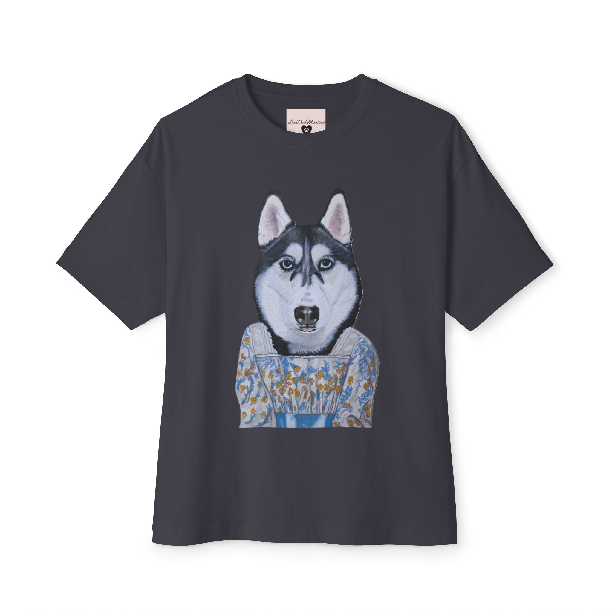 Husky Wearing Jane Austen Style Dress Graphic Tee | Unisex Oversized Tee | Dog Lover Gift | Casual Wear