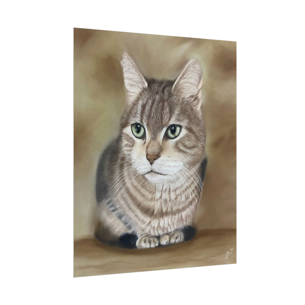 Charming Cat Portrait Rolled Posters | Cozy Home Decor, Unique Gift, Pet Lover Wall Art, Feline Art Print, Cat Themed Room