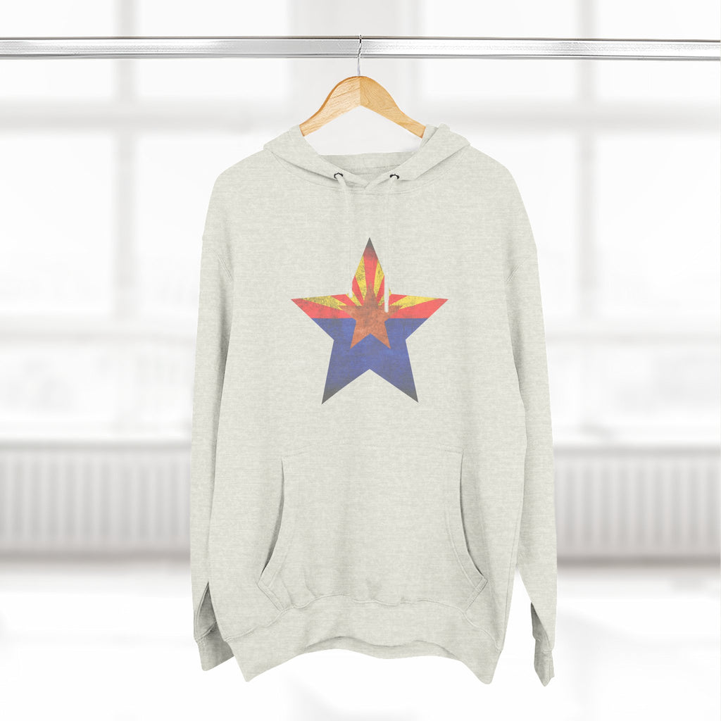 Coolidge AZ Fleece Hoodie: Arizona Star, Casa Grande Ruins