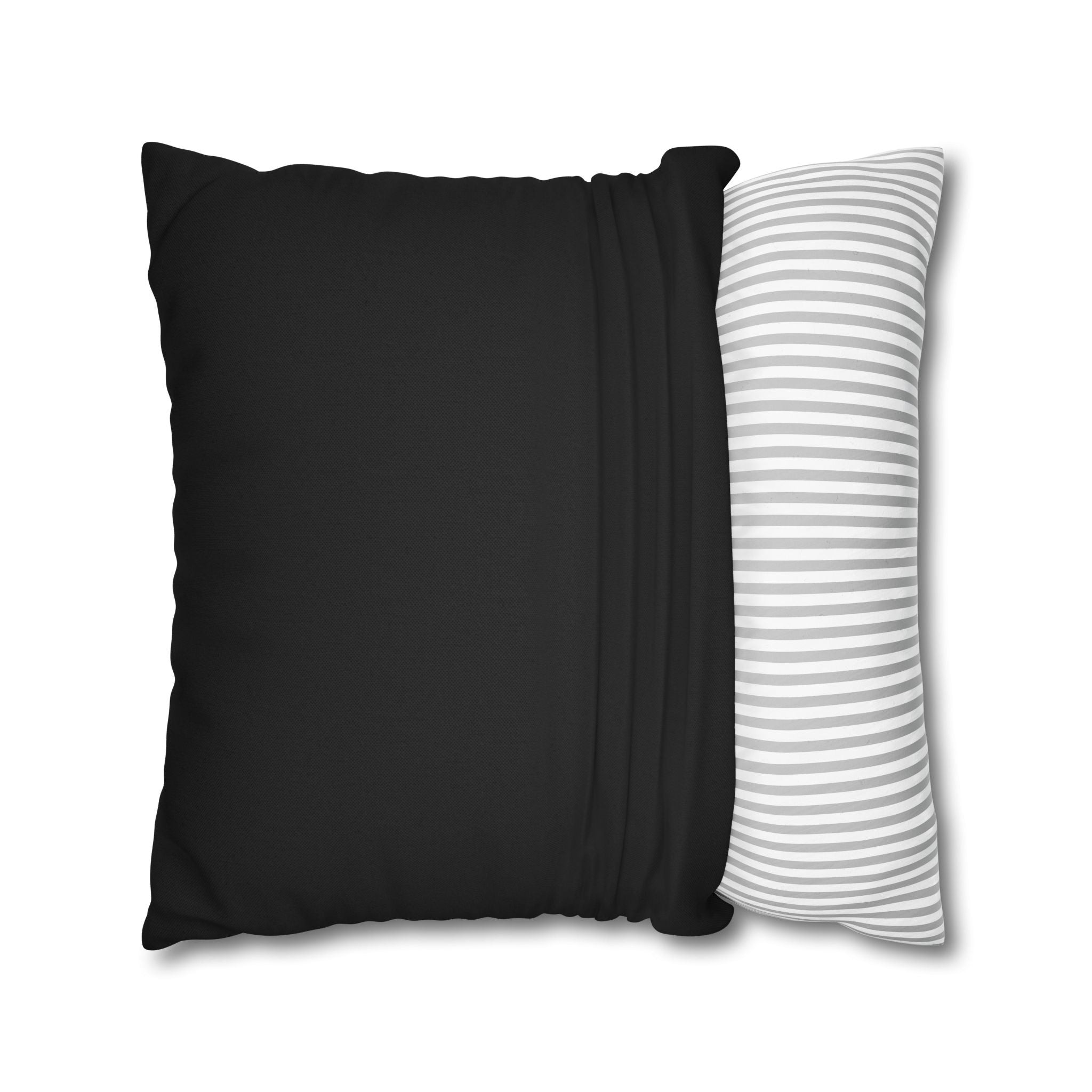 Botanical Witch & Cat Pillow: Black and White Faux Suede Decor