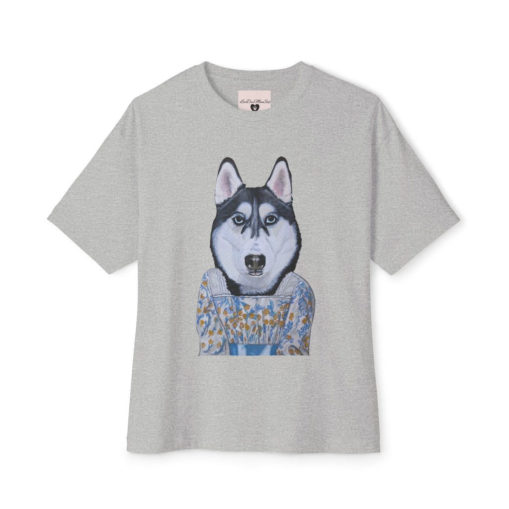 Husky Wearing Jane Austen Style Dress Graphic Tee | Unisex Oversized Tee | Dog Lover Gift | Casual Wear