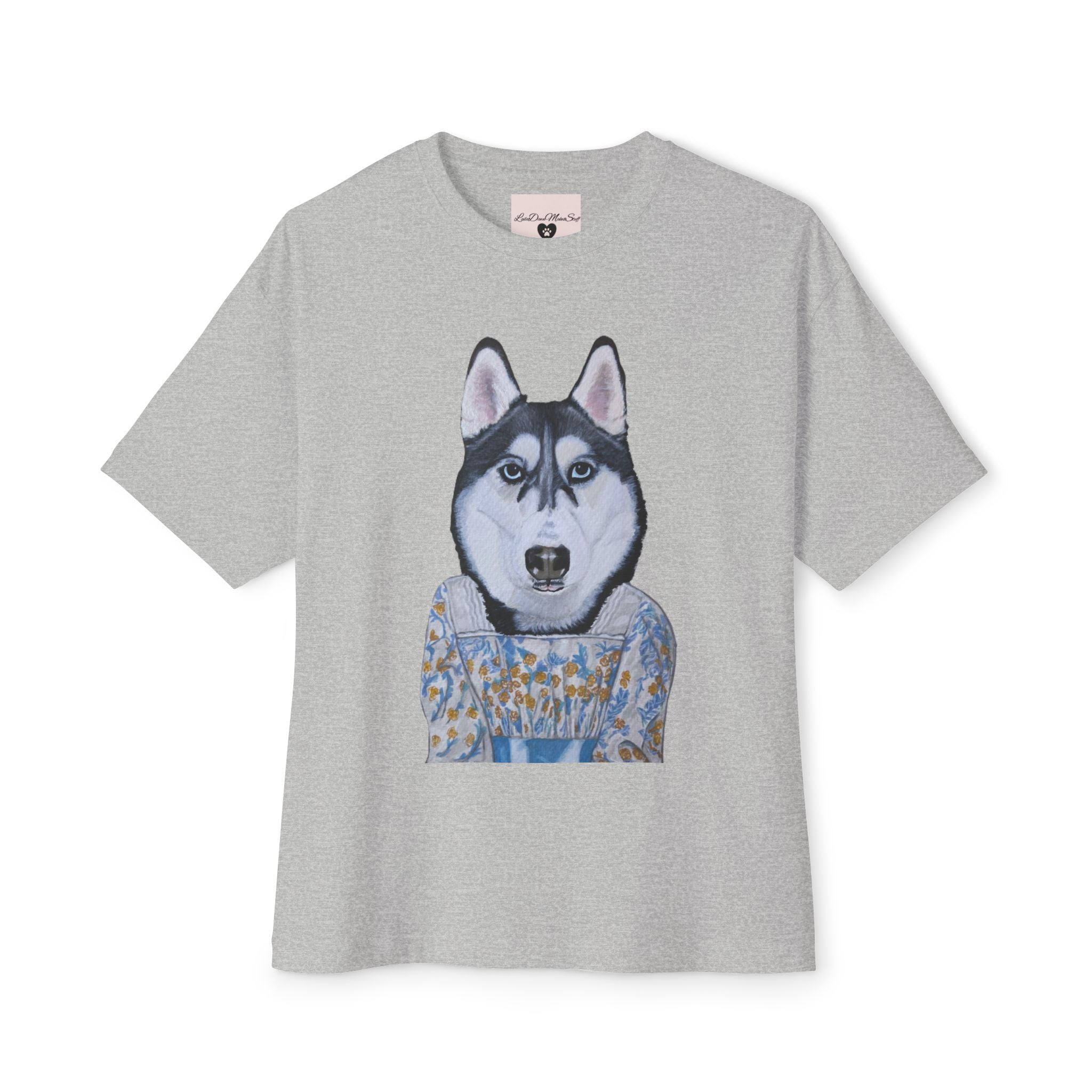 Husky Wearing Jane Austen Style Dress Graphic Tee | Unisex Oversized Tee | Dog Lover Gift | Casual Wear