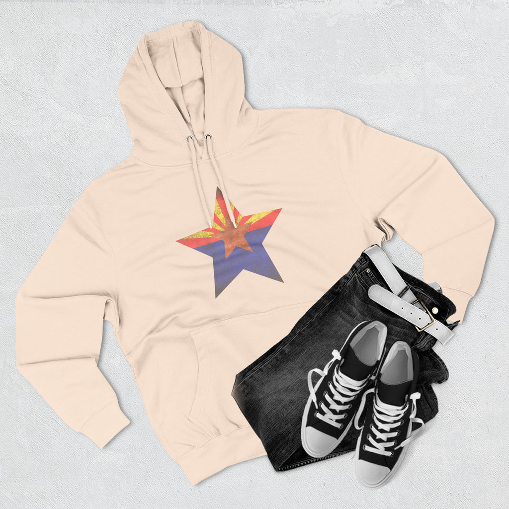 Coolidge AZ Fleece Hoodie: Arizona Star, Casa Grande Ruins