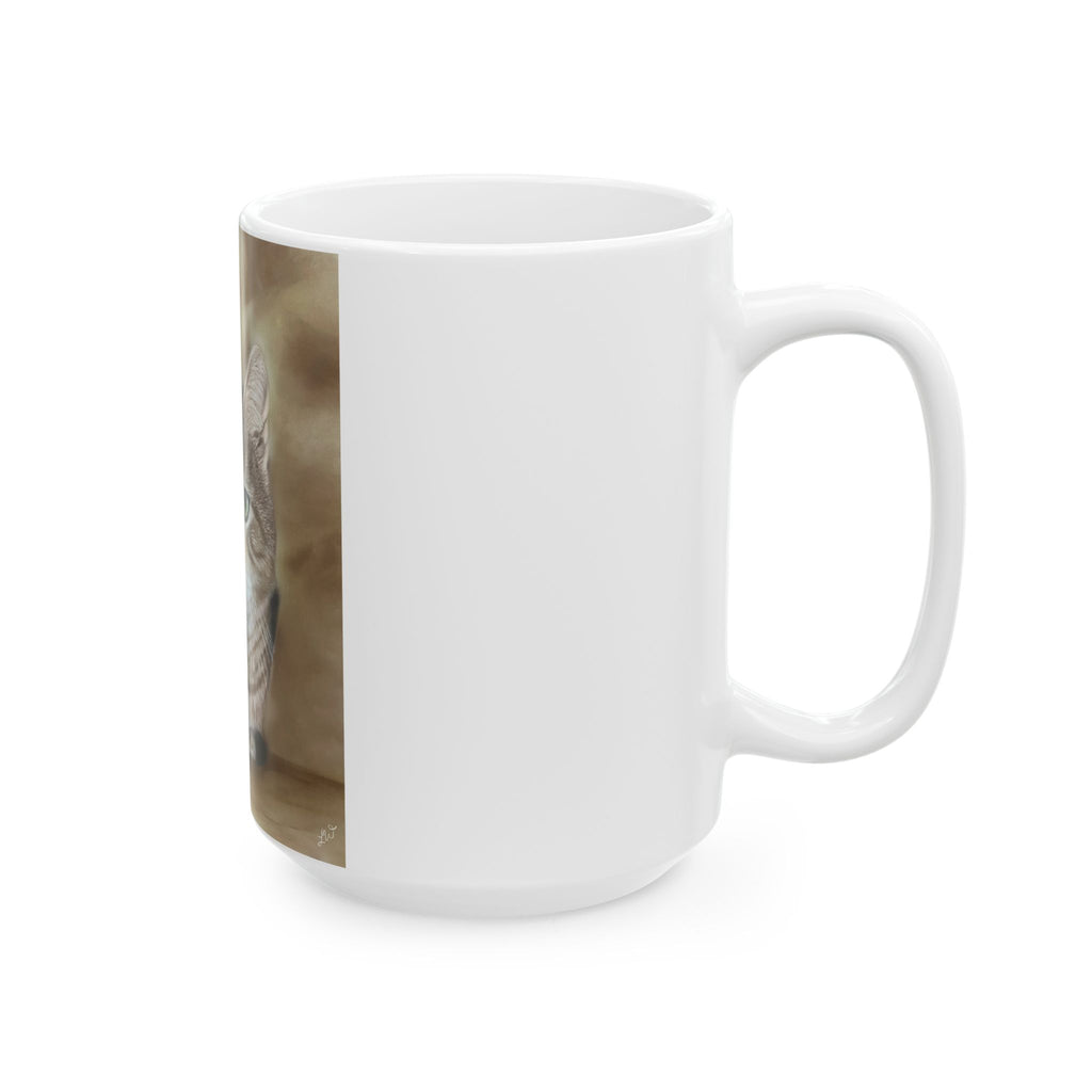 Whimsical Cat Ceramic Mug - Ideal Gift for Cat Lovers, Cozy Coffee Mug, Cute Pet Artwork, Coffee Lovers, Cat-Themed Gift