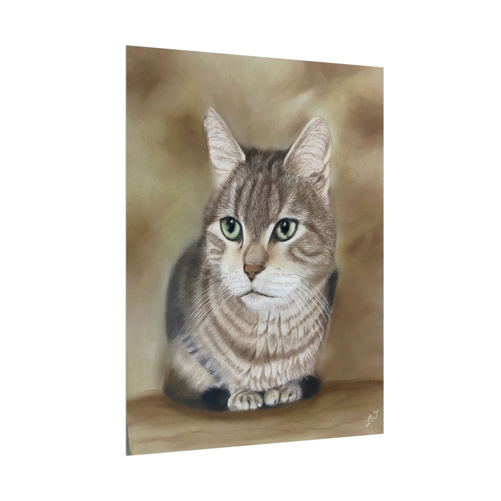 Charming Cat Portrait Rolled Posters | Cozy Home Decor, Unique Gift, Pet Lover Wall Art, Feline Art Print, Cat Themed Room