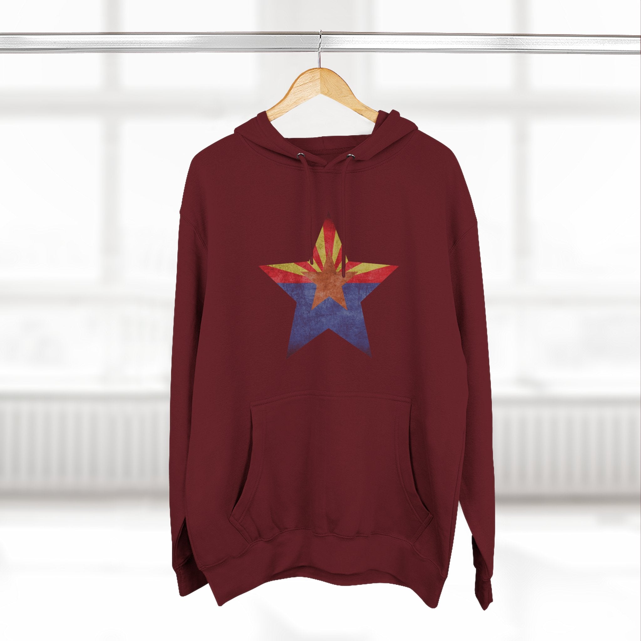 Coolidge AZ Fleece Hoodie: Arizona Star, Casa Grande Ruins
