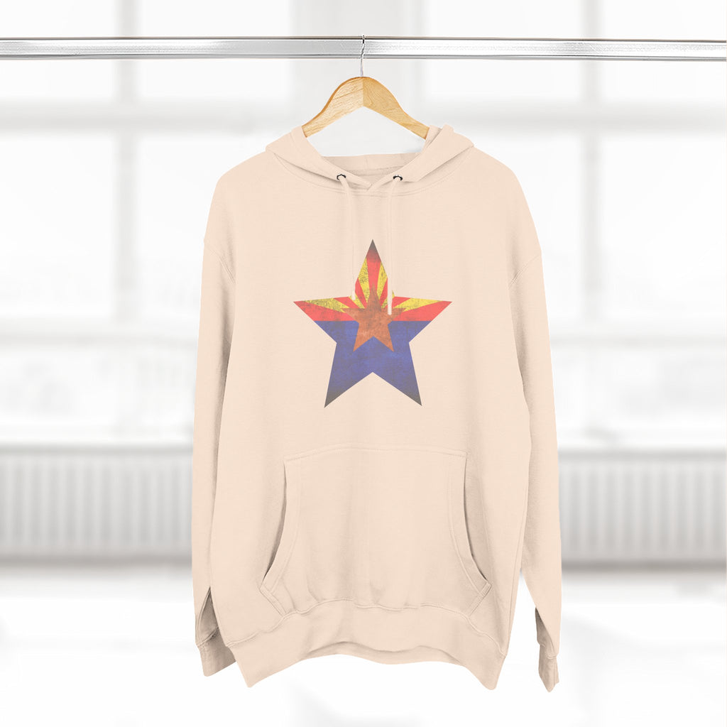 Coolidge AZ Fleece Hoodie: Arizona Star, Casa Grande Ruins