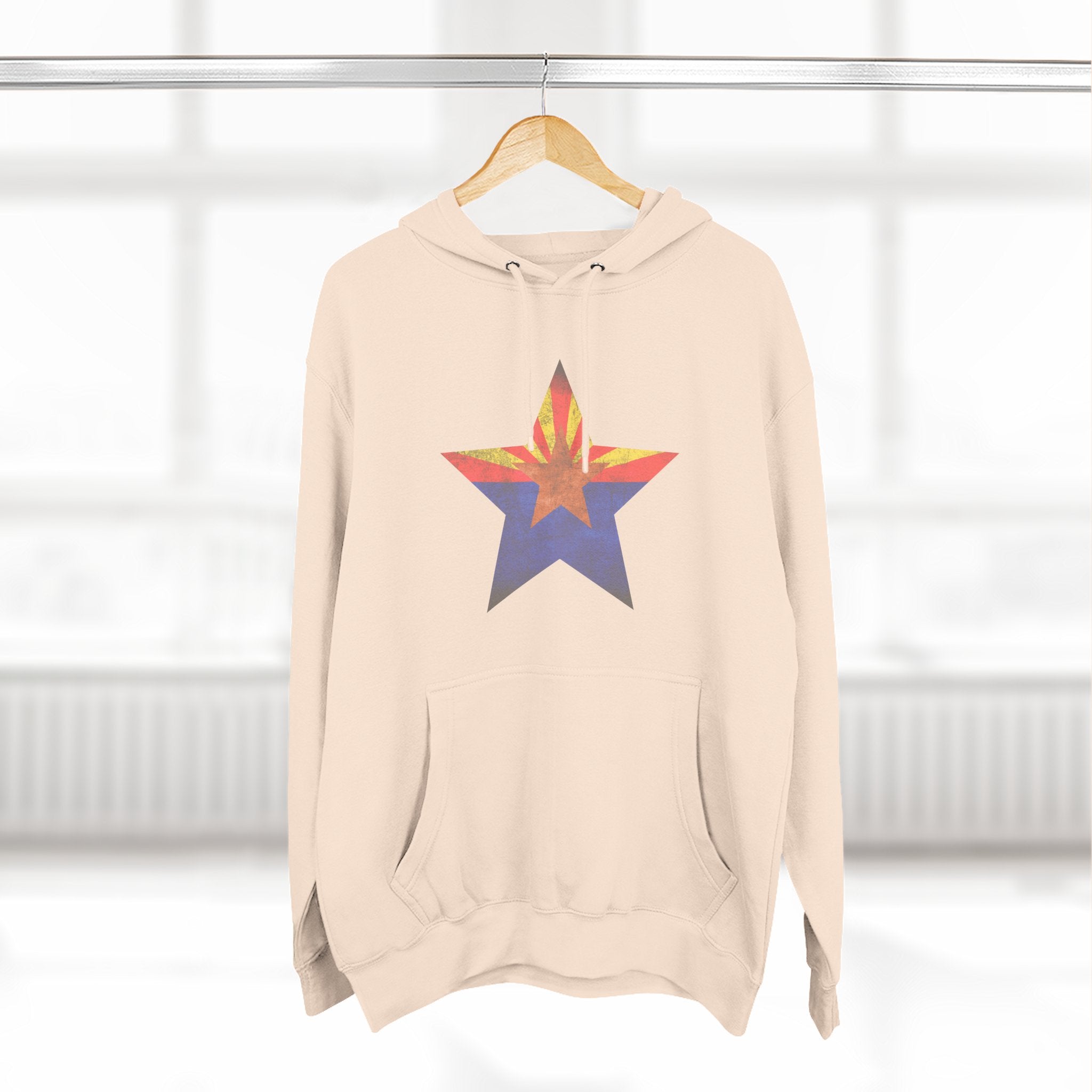 Coolidge AZ Fleece Hoodie: Arizona Star, Casa Grande Ruins