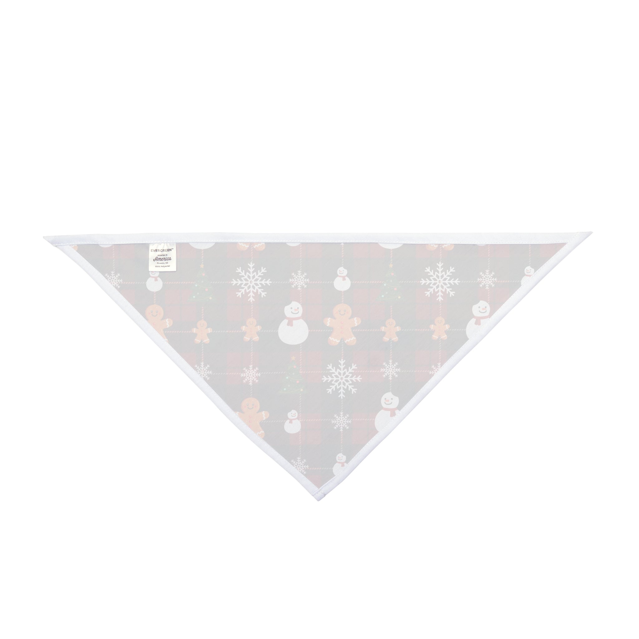 Christmas Plaid Snowmen Gingerbread Trees Pet Bandana | Holiday Dog Scarf