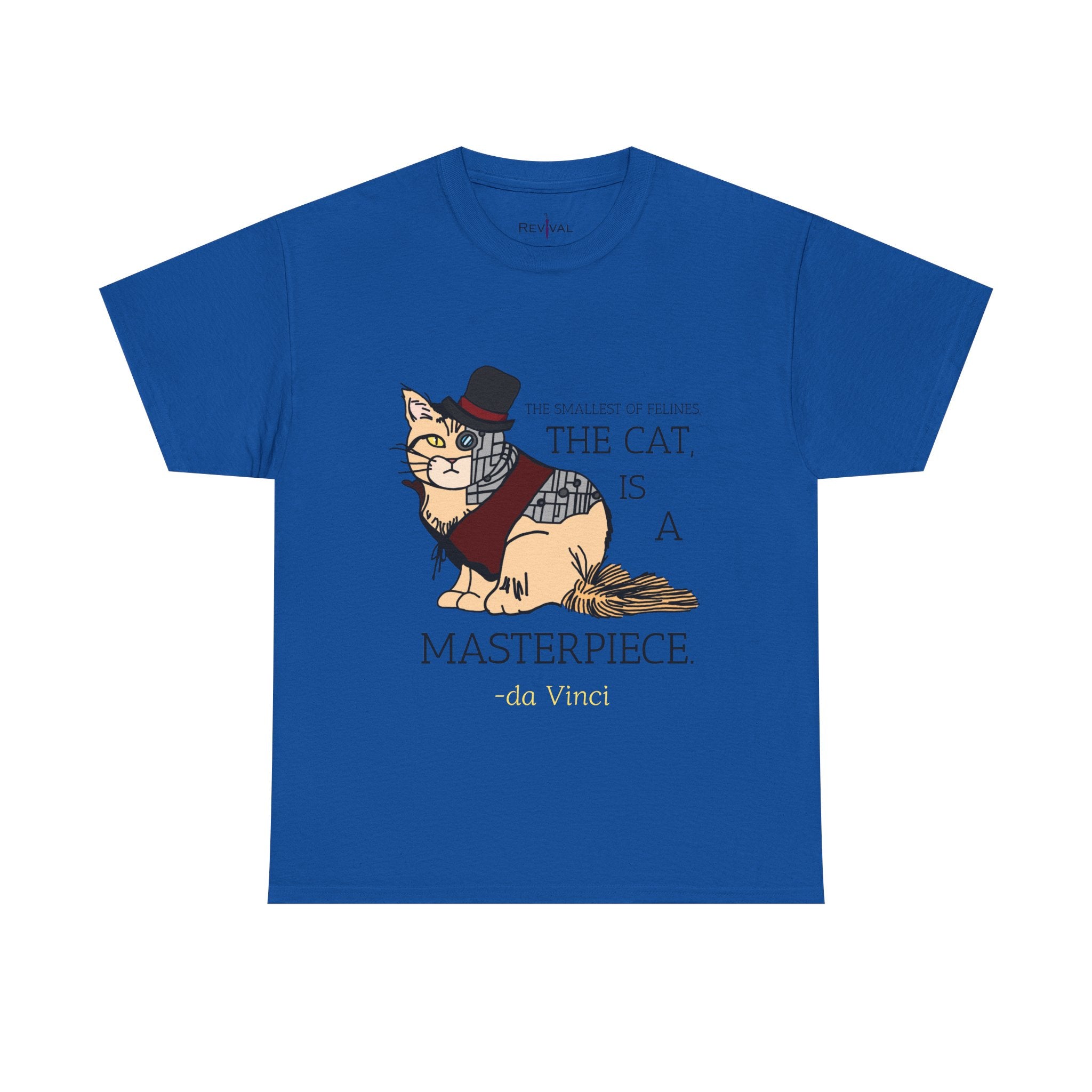Steampunk Cyber Cat Graphic Tee, Unisex Cotton T-Shirt