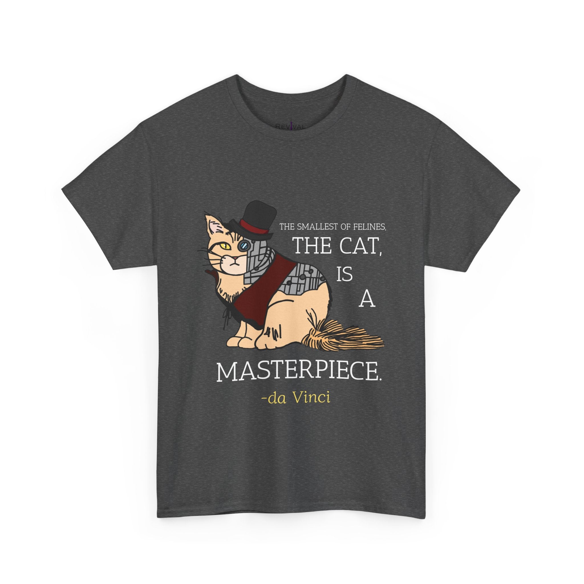 Steampunk Cyber Cat Graphic Tee, Unisex Cotton T-Shirt