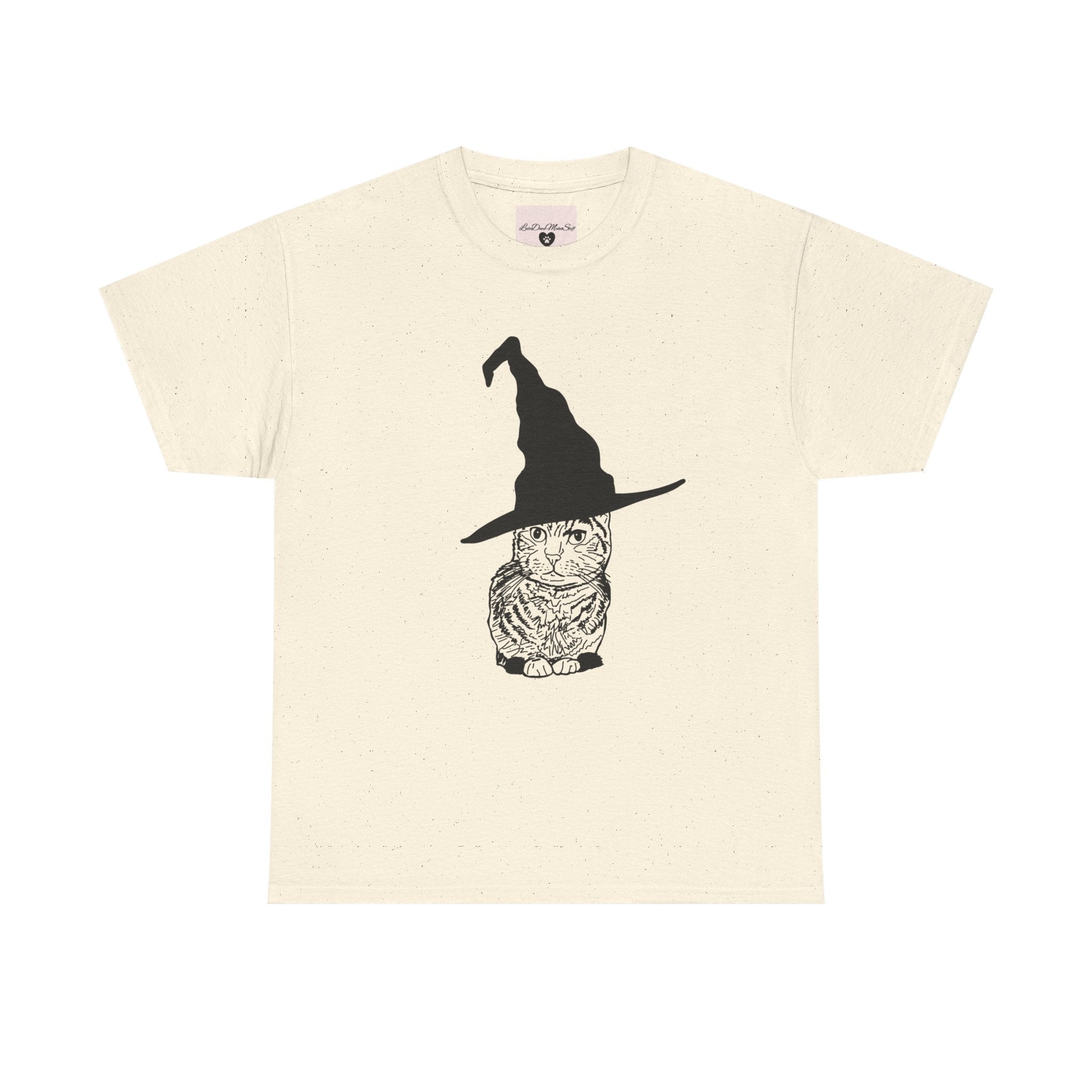 Cat Witch Hat Halloween Unisex Tee, Halloween Costume Shirt, Witch Cat Shirt, Wizard Cat T-Shirt, Cat Lover Gift, Halloween Tee