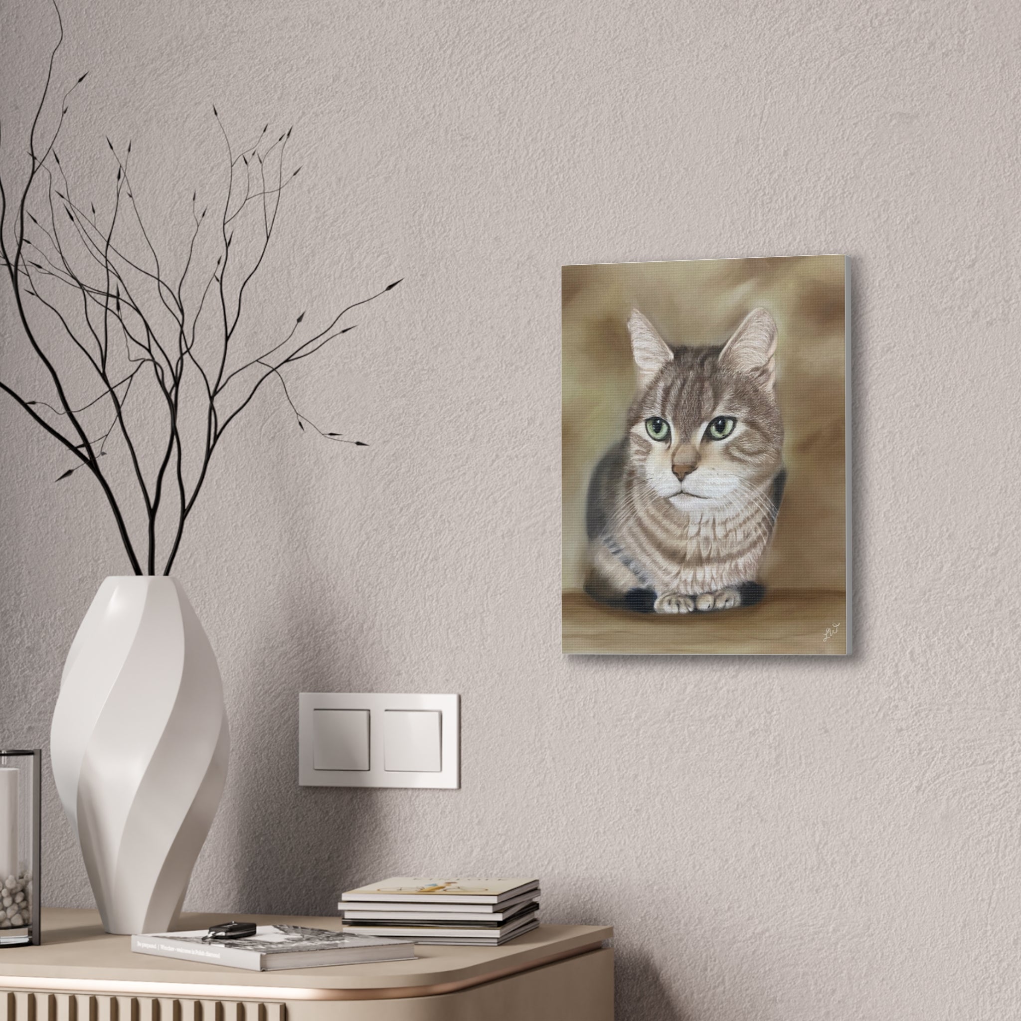 Canvas Print, Bengal Cat Pastel Pet Portrait, Wall Art Decor, Home Decor, Animal Lover Gift, Cat Lover Gift, Cat Wall Hanging, Cat Wall