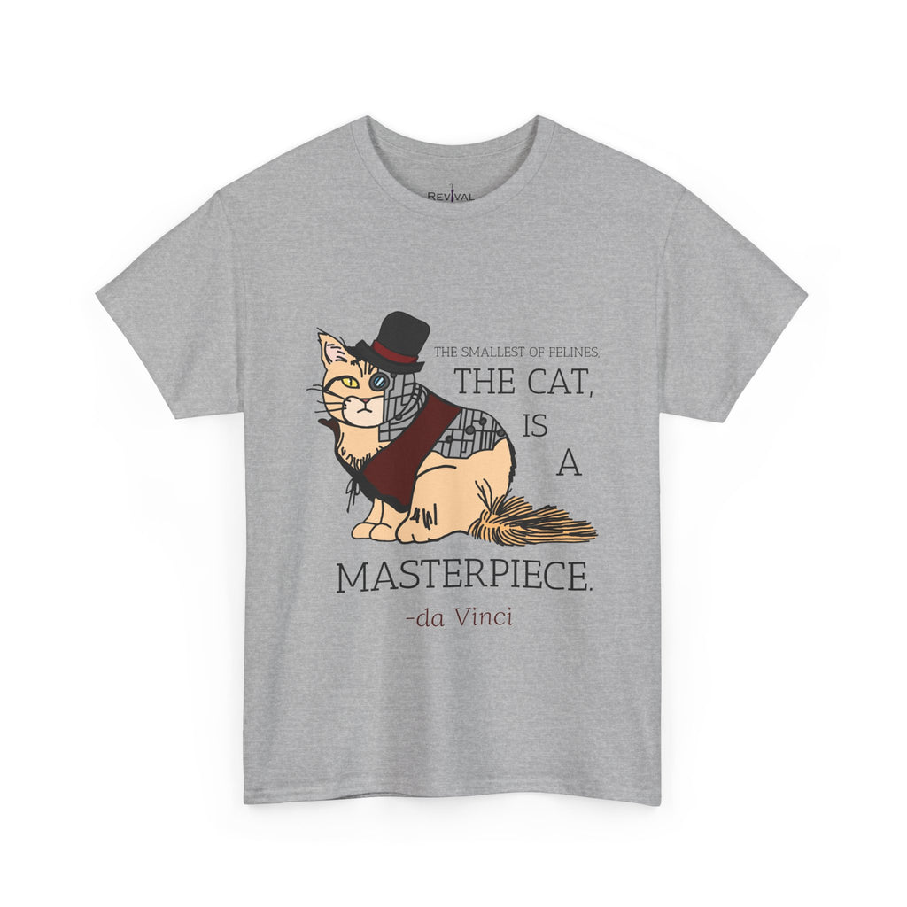 Steampunk Cyber Cat Graphic Tee, Unisex Cotton T-Shirt