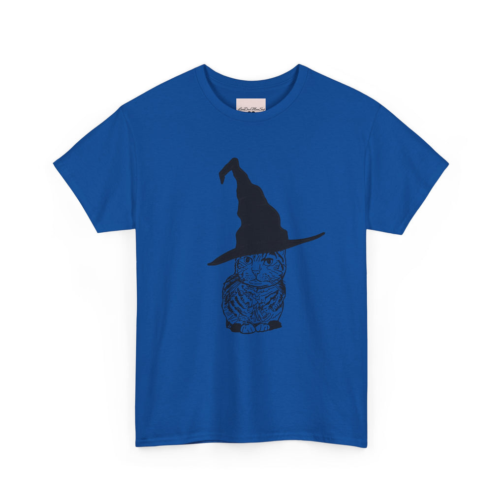 Cat Witch Hat Halloween Unisex Tee, Halloween Costume Shirt, Witch Cat Shirt, Wizard Cat T-Shirt, Cat Lover Gift, Halloween Tee