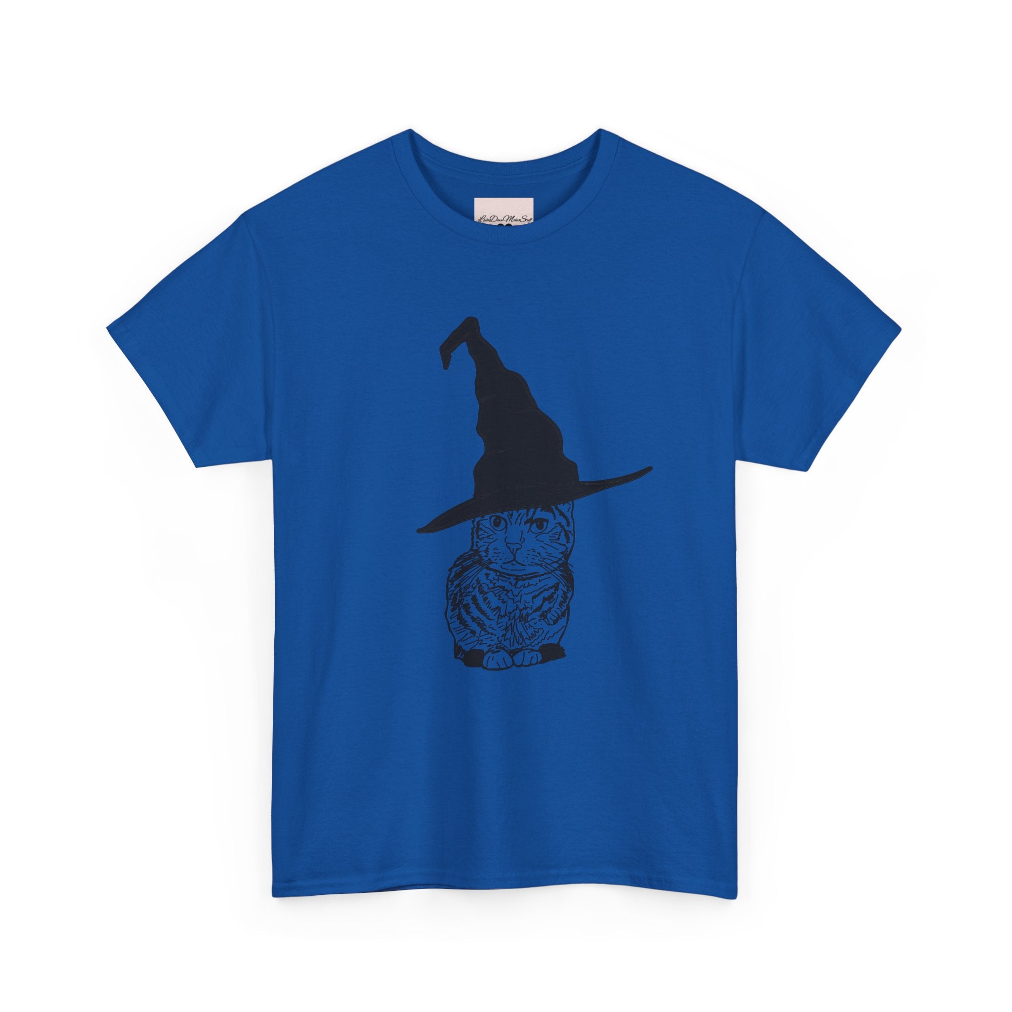 Cat Witch Hat Halloween Unisex Tee, Halloween Costume Shirt, Witch Cat Shirt, Wizard Cat T-Shirt, Cat Lover Gift, Halloween Tee