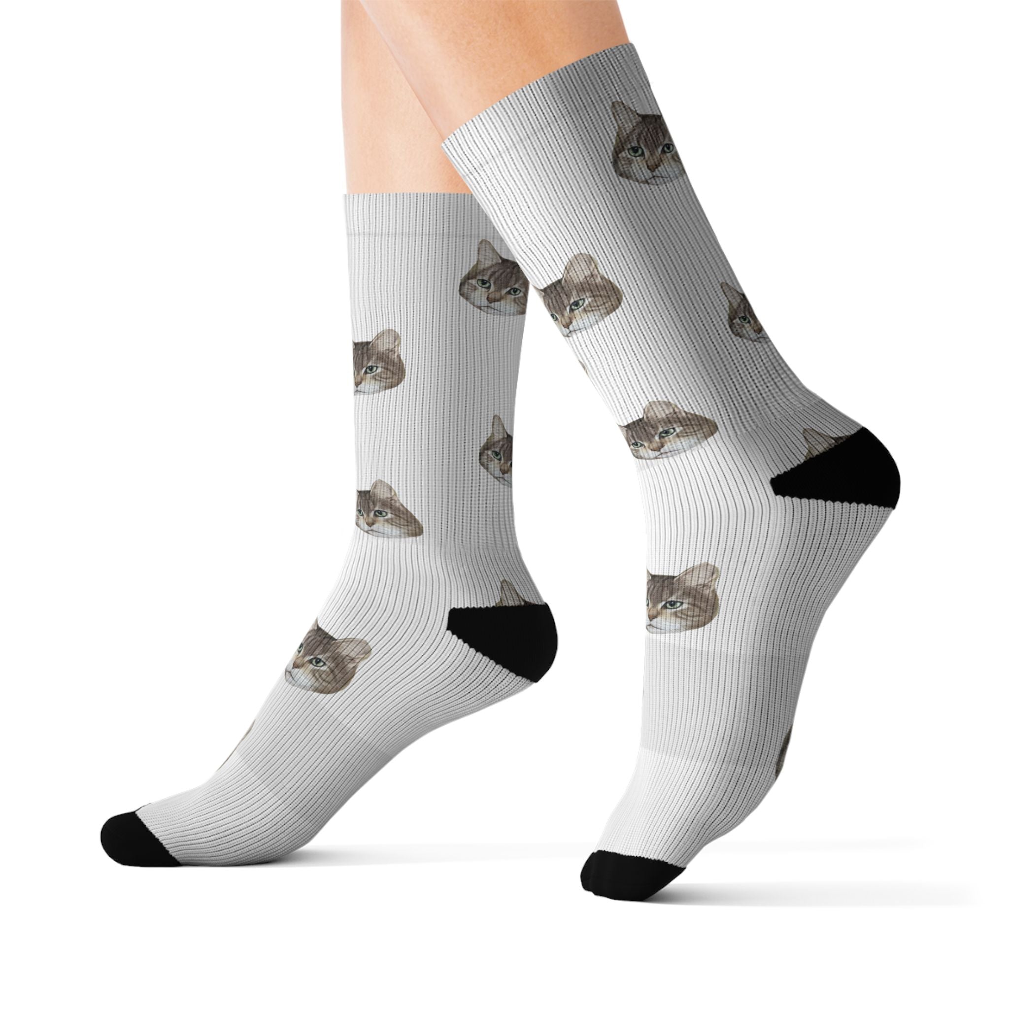 Bengal Cat Print Socks: Novelty Animal Lover Gift