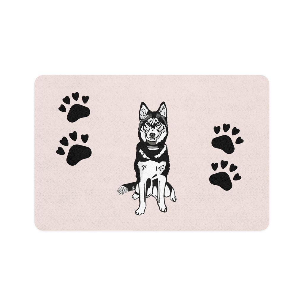 Customized Paw Print Pet Food Mat — Non-Slip 12x18 Dog Feeding Mat