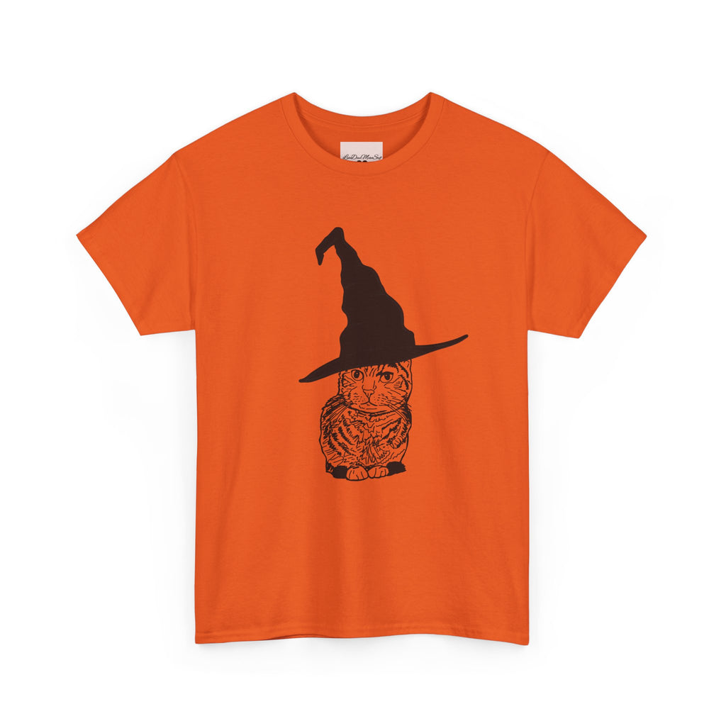 Cat Witch Hat Halloween Unisex Tee, Halloween Costume Shirt, Witch Cat Shirt, Wizard Cat T-Shirt, Cat Lover Gift, Halloween Tee