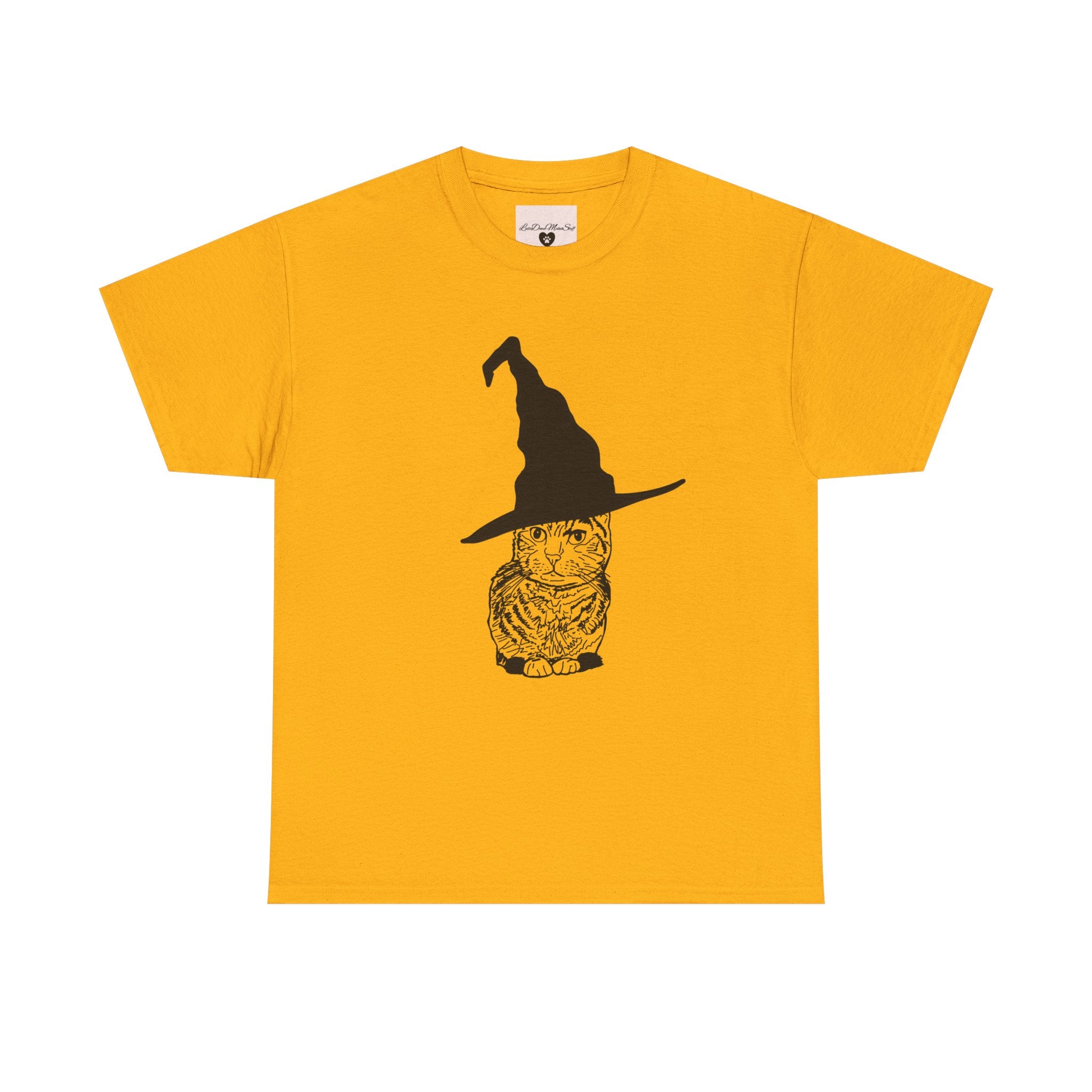 Cat Witch Hat Halloween Unisex Tee, Halloween Costume Shirt, Witch Cat Shirt, Wizard Cat T-Shirt, Cat Lover Gift, Halloween Tee
