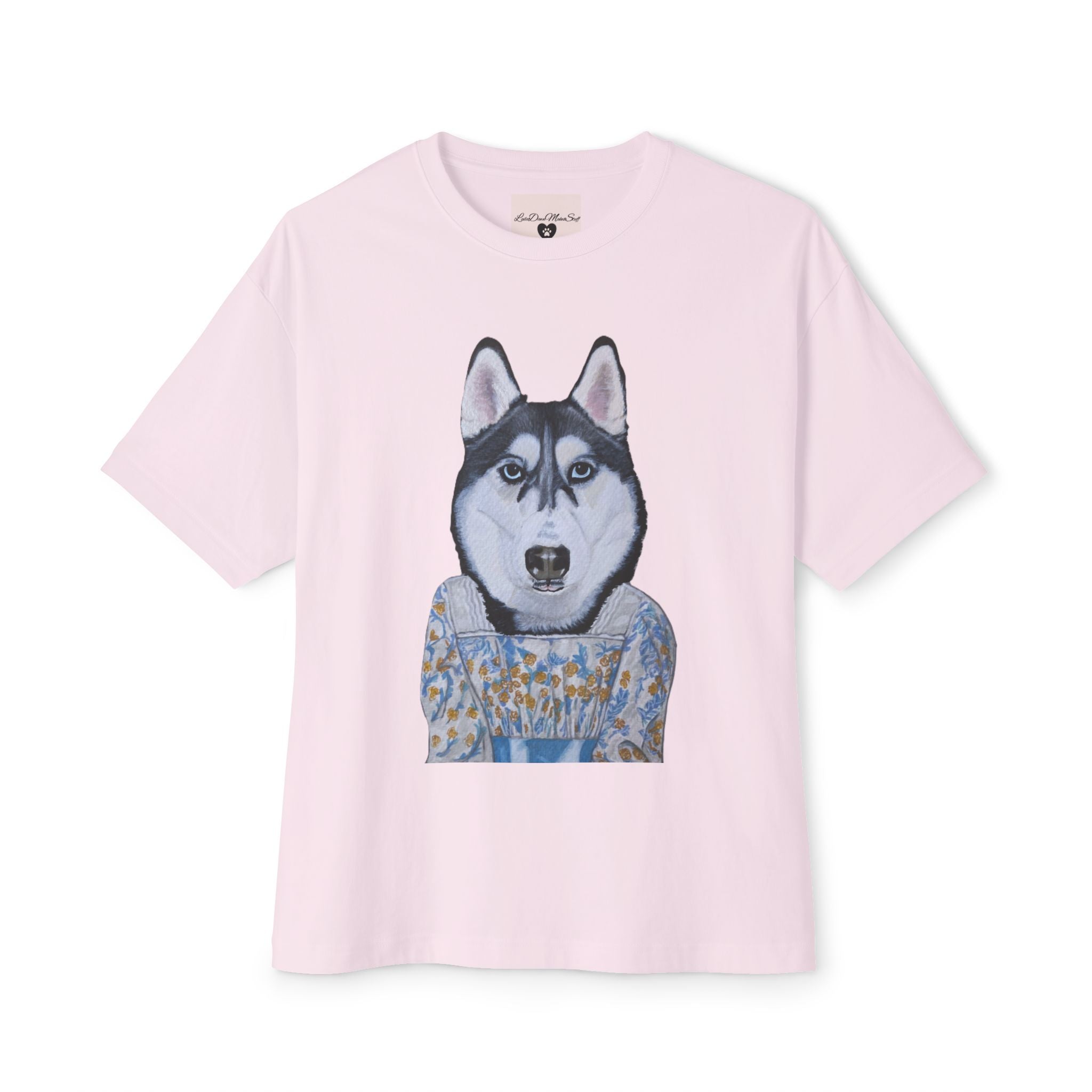 Husky Wearing Jane Austen Style Dress Graphic Tee | Unisex Oversized Tee | Dog Lover Gift | Casual Wear