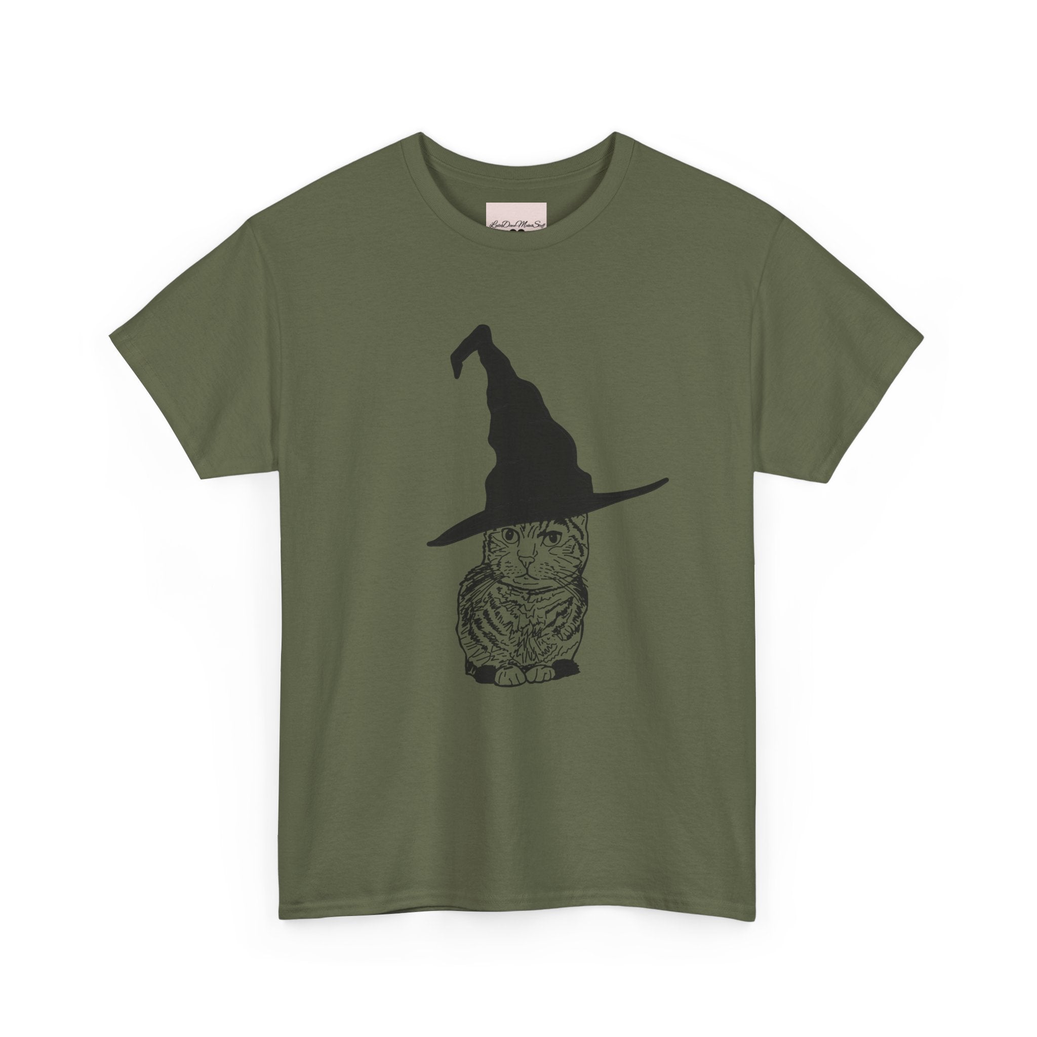 Cat Witch Hat Halloween Unisex Tee, Halloween Costume Shirt, Witch Cat Shirt, Wizard Cat T-Shirt, Cat Lover Gift, Halloween Tee