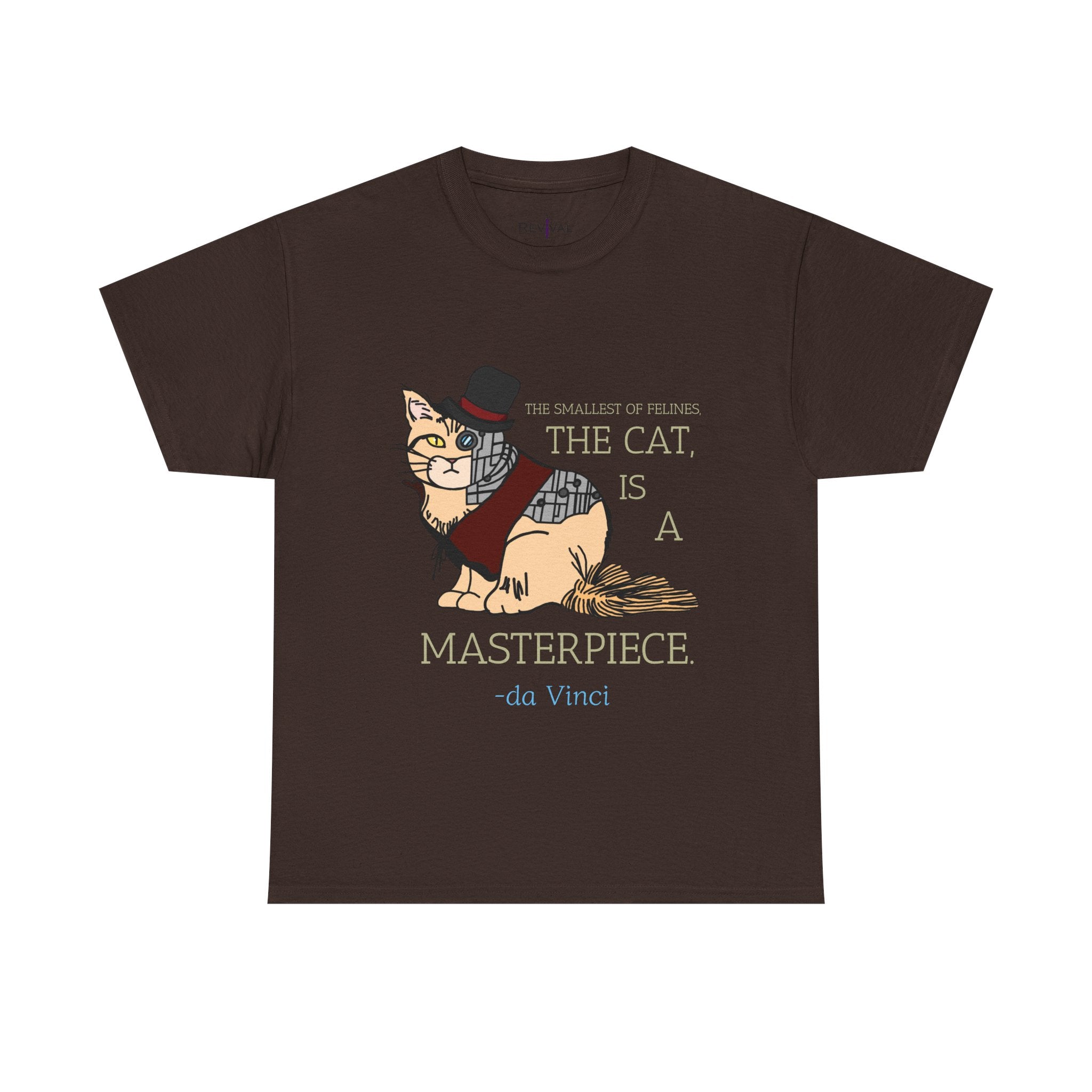 Steampunk Cyber Cat Graphic Tee, Unisex Cotton T-Shirt